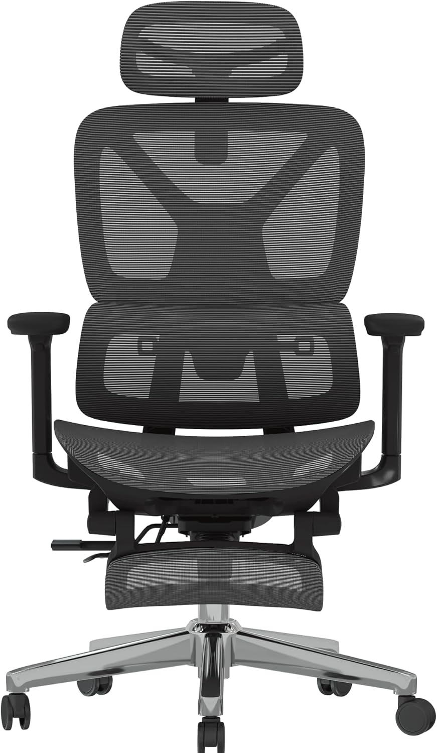 FLEXISPOT ErgoX Premium Ergonomic Office Chair with Footrest- Adjustable 3D Armrests, Dynamic Lumbar Support, Recline & Tilt Function, Mesh Seat, for Home & Office Use,Dark Grey