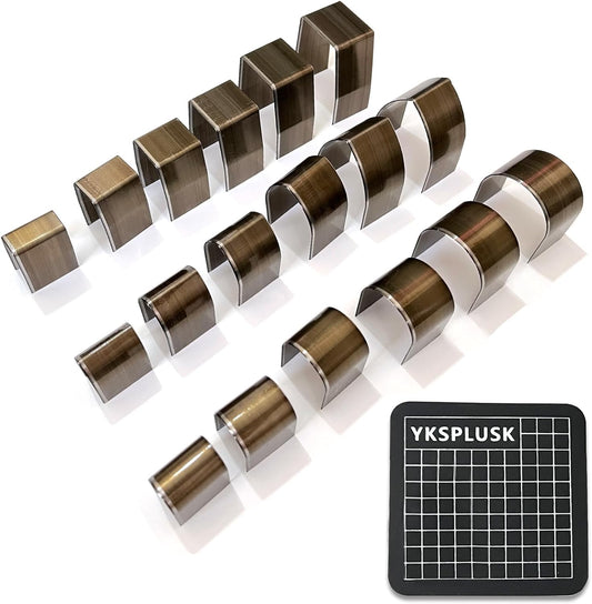 18 Pieces Leather Corner Punch Set, Leather End Punch Tool High Carbon Steel Corner Cutter Tools, Corner Trimmers Punch with Mat & Box, Edge Trimmer for DIY Leathercrafts