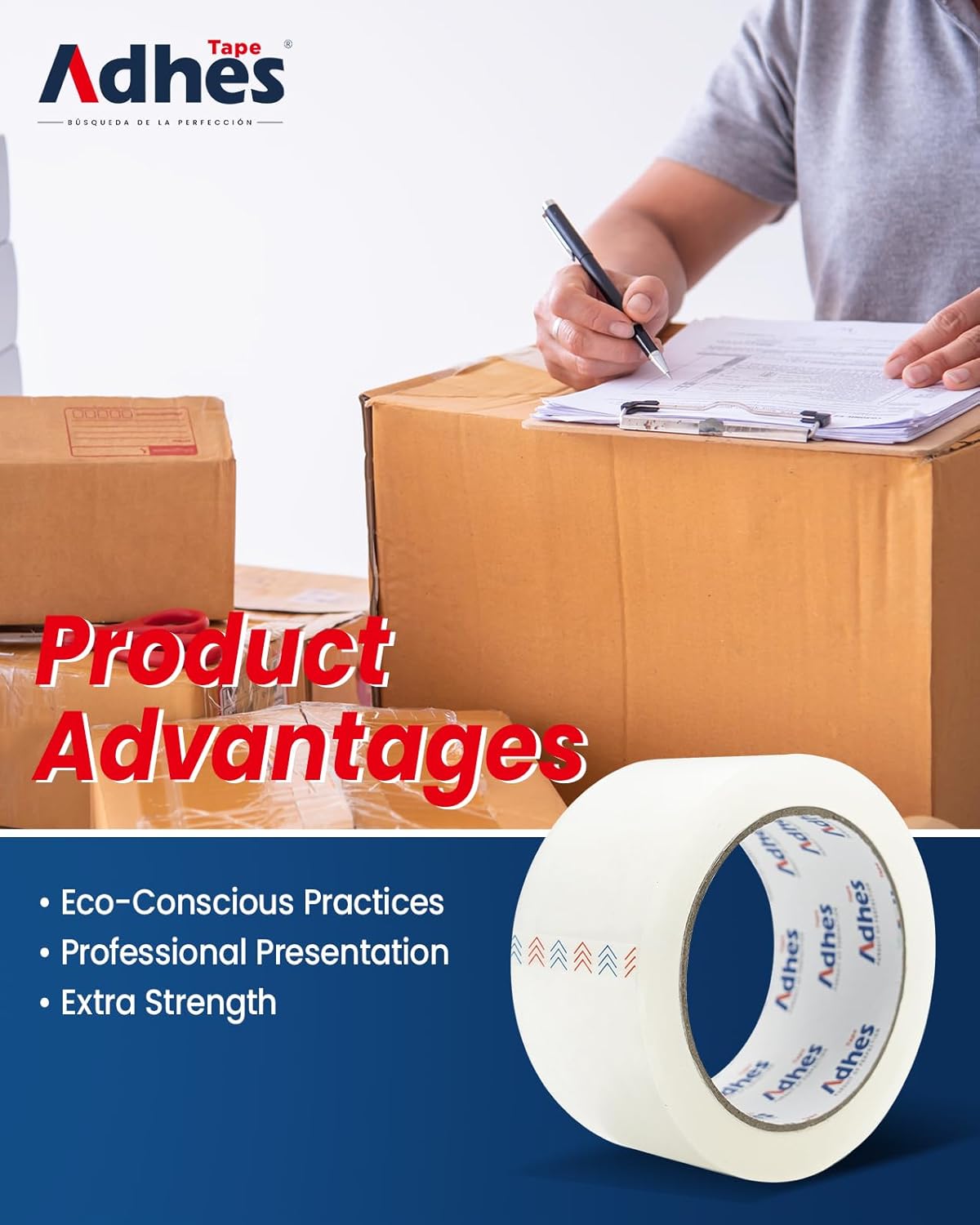 ADHES Heavy Duty Packing Tape, 36 Rolls, 1.88 Inch x 55 Yards, 2.7 mil Clear Shipping Tape Strong & Durable Package Tape for Shipping, Moving, Mailing and Sealing