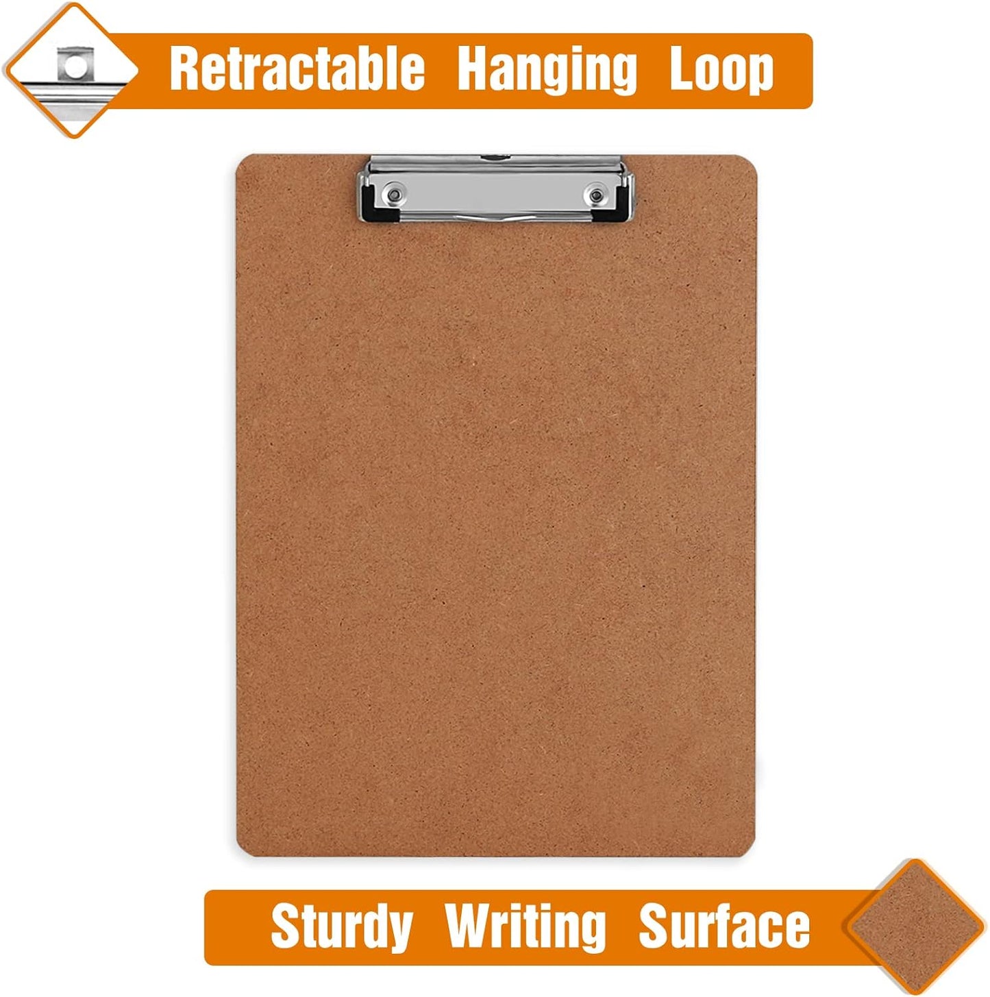Clipboard, HERKKA 15 Pack Hardboard Office Clipboards Standard A4 Letter Size Clipboard with Low Profile Clip, Size 12.5 x 9 Inch