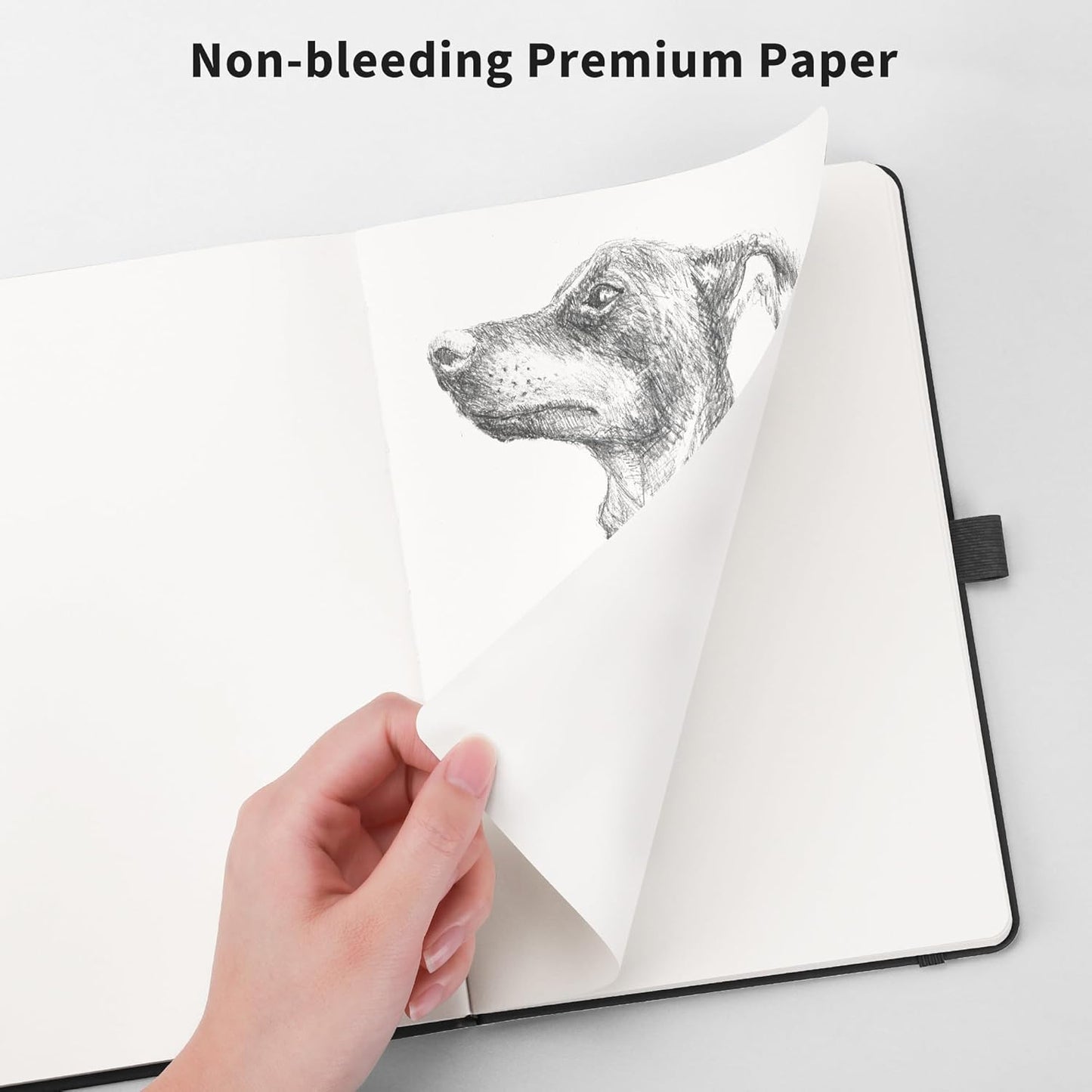 RETTACY Blank Journal Notebook, 192 Pages, A5 Medium Size (5.7'' x 8.3''), Leather Hardcover, 100 GSM Thick Paper, for Sketching, Drawing, Painting (Rose Gold)