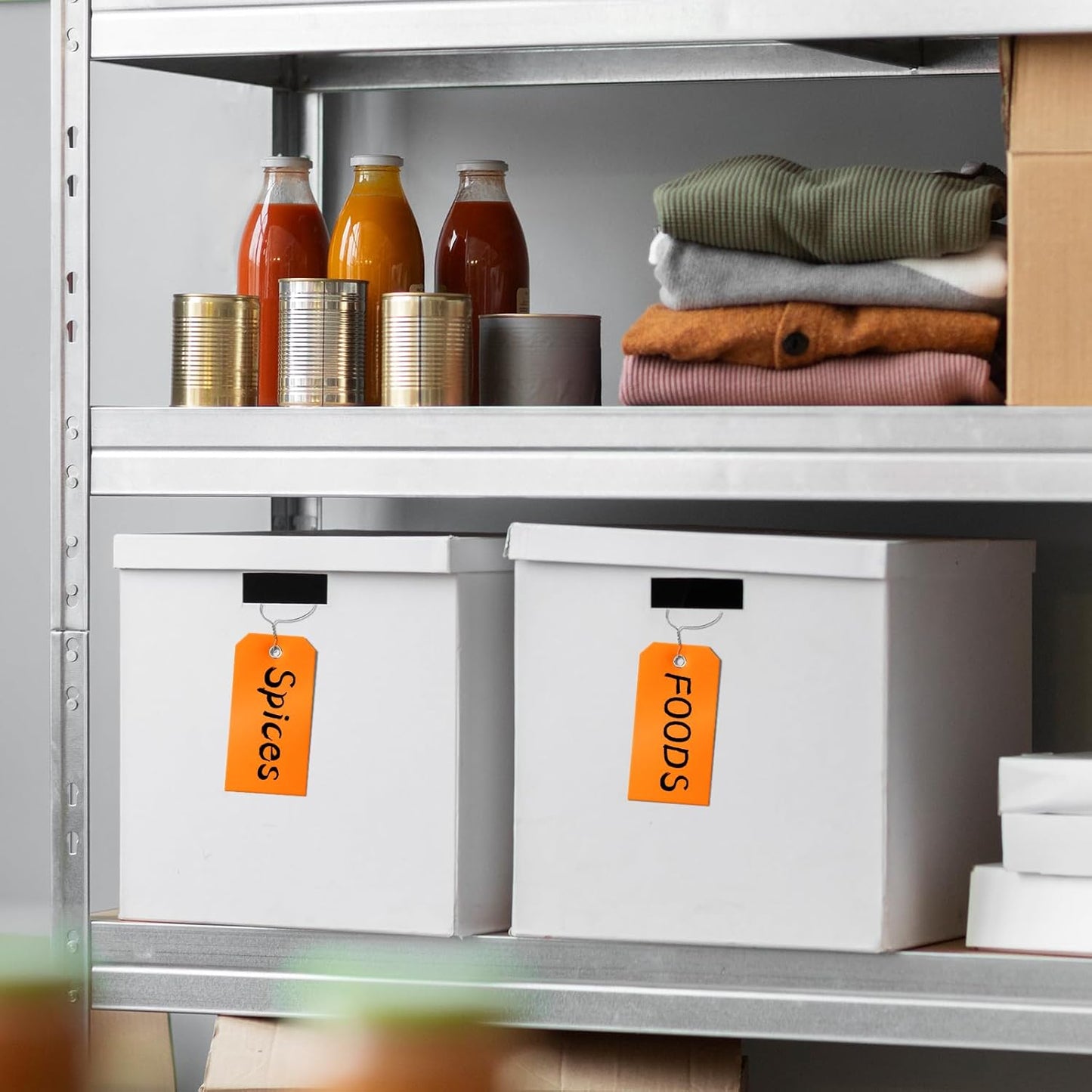 1000 Pieces Plastic Shipping Tags with Wire Labeling Tags Waterproof Hang Tags with Reinforcement Hole Writable Luggage tag Loops for Equipment Inventory Parts Garage (Orange, 4 3/4" x 2 3/8")