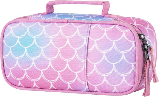 Choco Mocha Mermaid Pencil Case for Girls, Soft Pencil Case Kids Pencils Pouch for Kindergarten Girls, Pink
