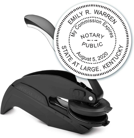 MaxMark Notary Seal Round Embosser for Kentucky State - Includes Gold Burst Seal Labels (50 Count)