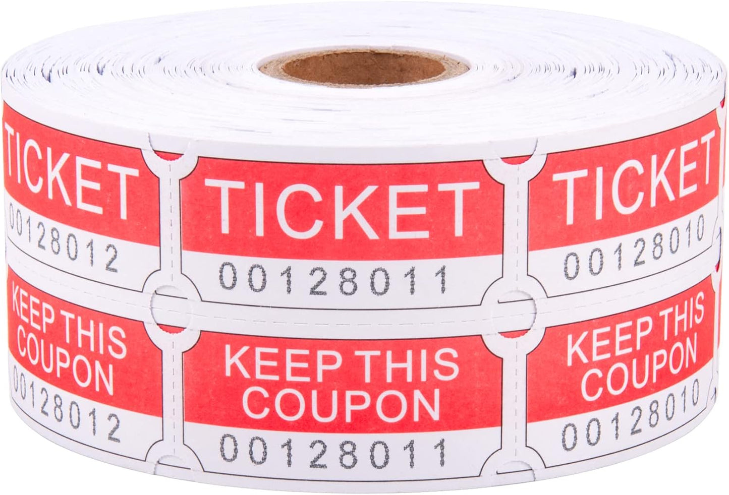 ESSENTIAL 1000 Red Double RaffleTickets Roll, Raffle Tickets Printable for Leisure, Movie Watching, Entertainment