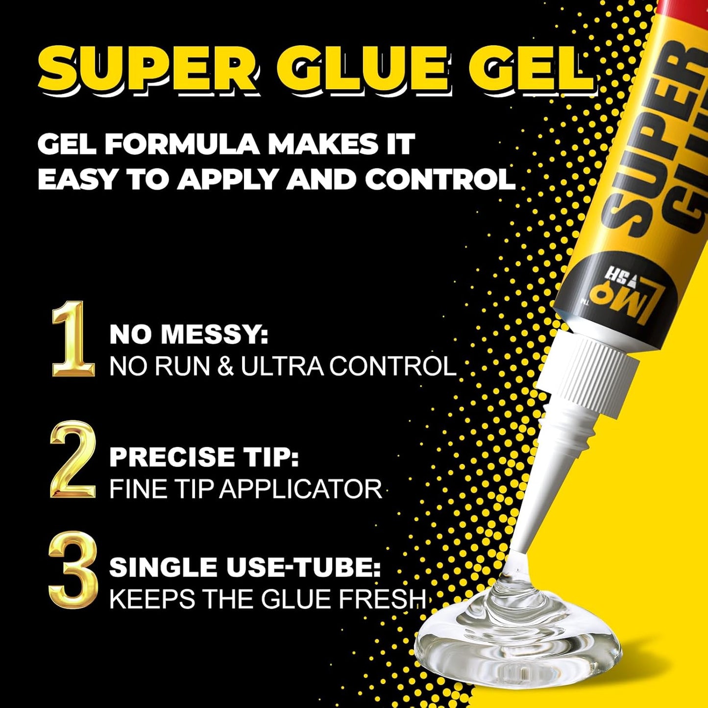 Super Glue Gel 12x3g CA Glue, Clear Cyanoacrylate Adhesive Single Use for Shoe Sole Repair Ceramic Plastic Model Metal Wood Aquarium Leather Pottery Glass, Food Safe Strong and Instant Bonding