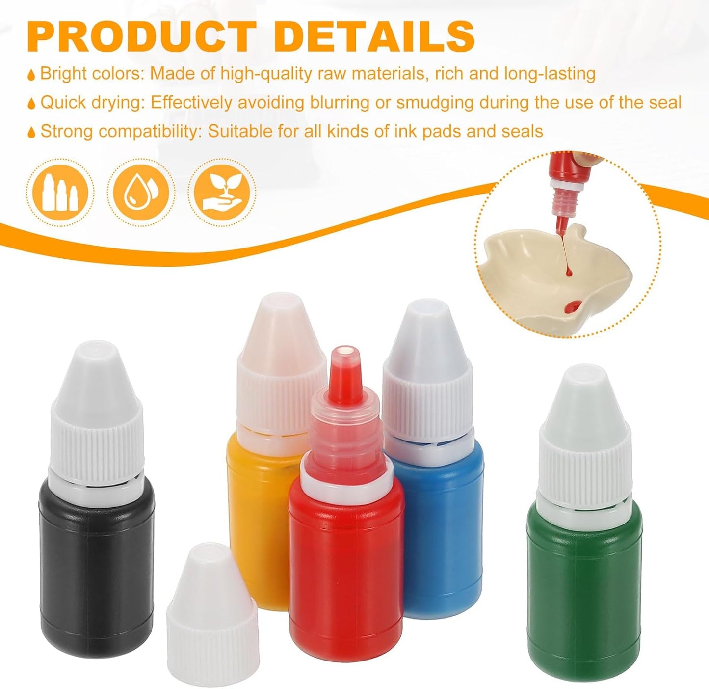 PATIKIL 0.33oz Refill Ink for Stamps and Ink Pads, 12Pcs 10ml Stamp Pad Ink Refill for Office Stamp Self Inking Stamp Date Stamp Scrapbooking, Gray