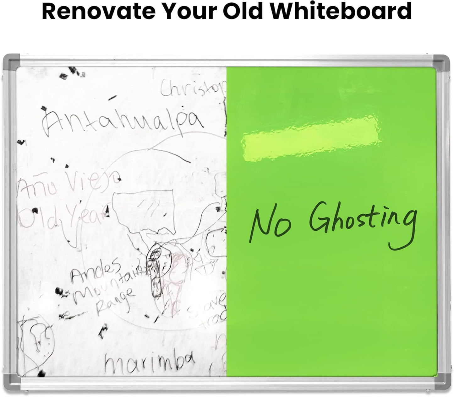 T&W SAME FILM White Board Dry Erase-Colorful Whiteboard Wall Sticker Roll 17.3''X78.7''-Self Adhesive Dry Erase Paper for Desk/Glass/Fridge/Office/Door/Classroom/Kids/Adults-3 Markers-Green