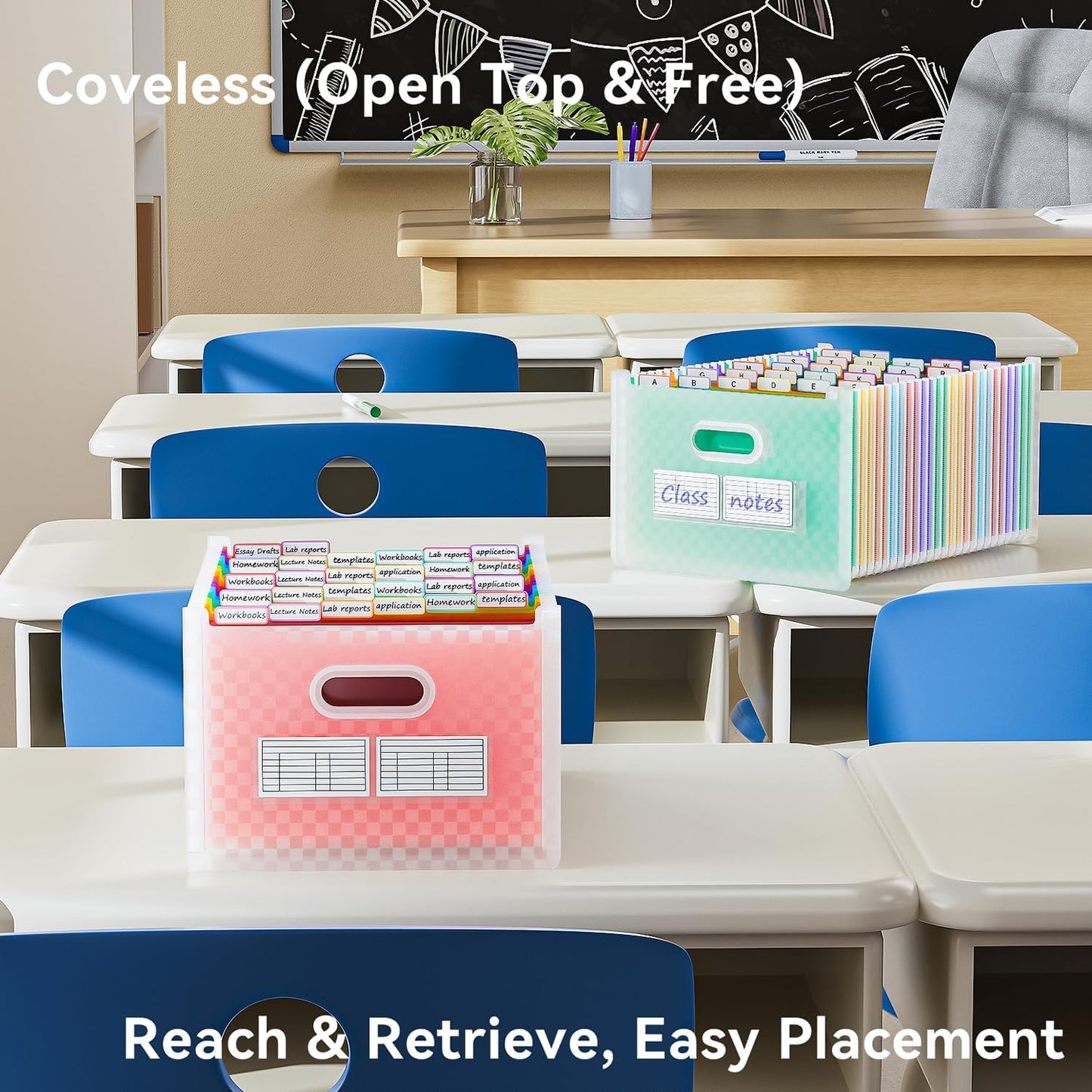 ThinkTex 26 Pockets Expanding File Folder, Upright & Open Top, A-Z Colorful Tabs, Larger Capacity Accordian Folder, Letter/A4 Size for School, Home and Office - Pink