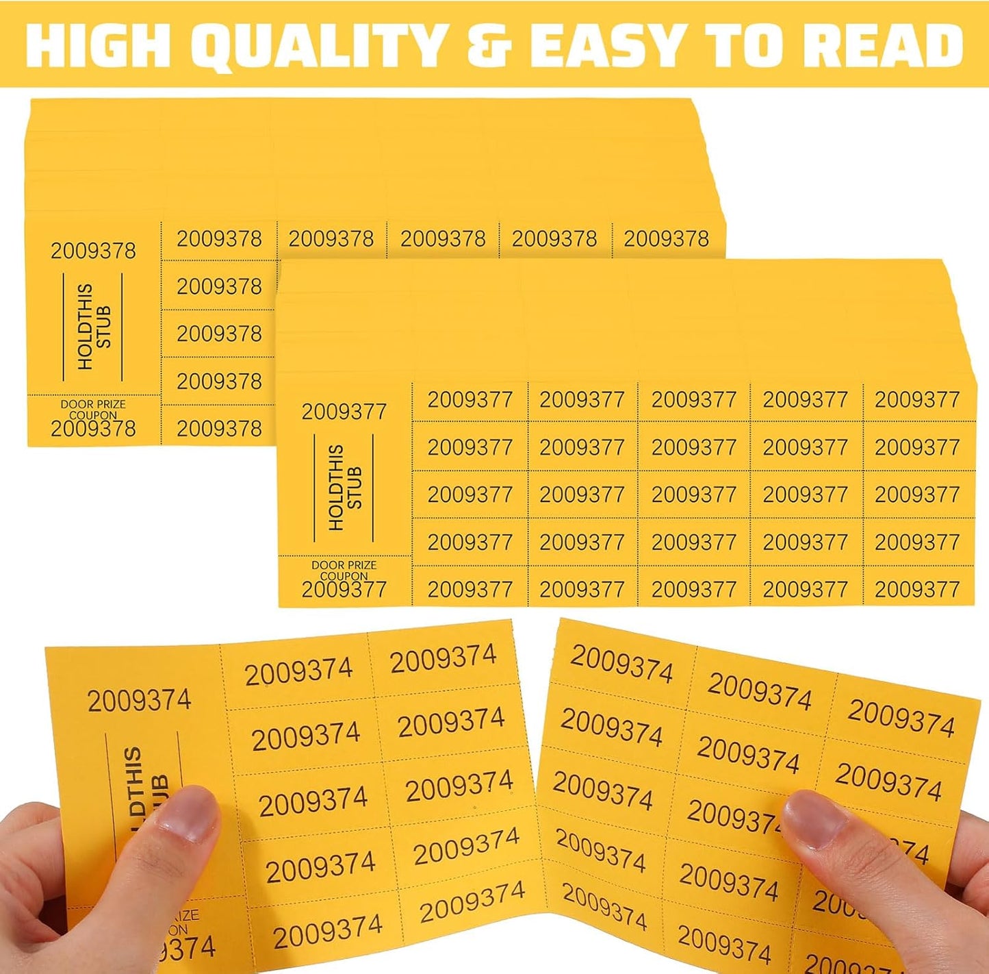 Kosiz 1000 Sheets 25 Bid Raffle Ticket Sheets Chinese Auction Tickets Numbers for Basket Events and Silent Auctions (Yellow)