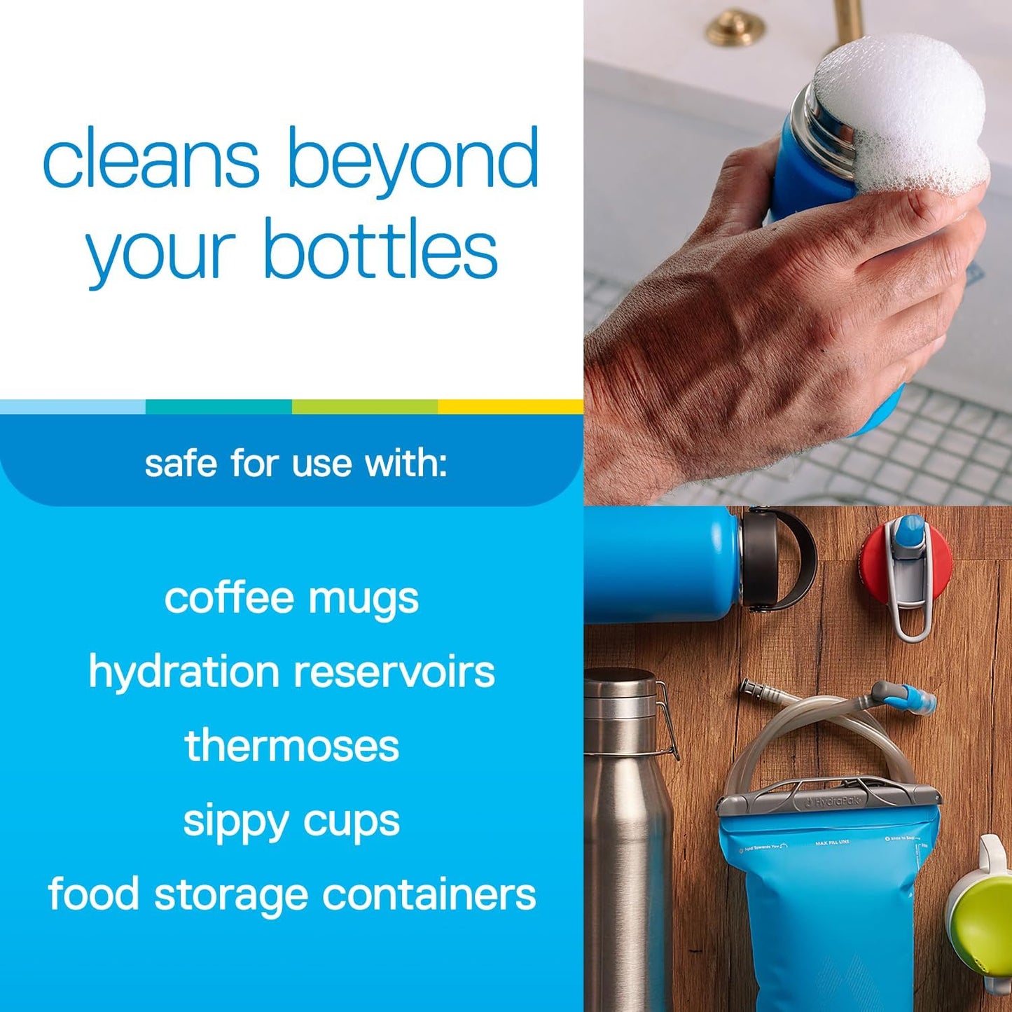 Bottle Bright - Clean Stainless Steel, Thermos, Tumbler, Insulated and Reusable Water Bottles – Cleaning Tablets are Easy and Safe to Use