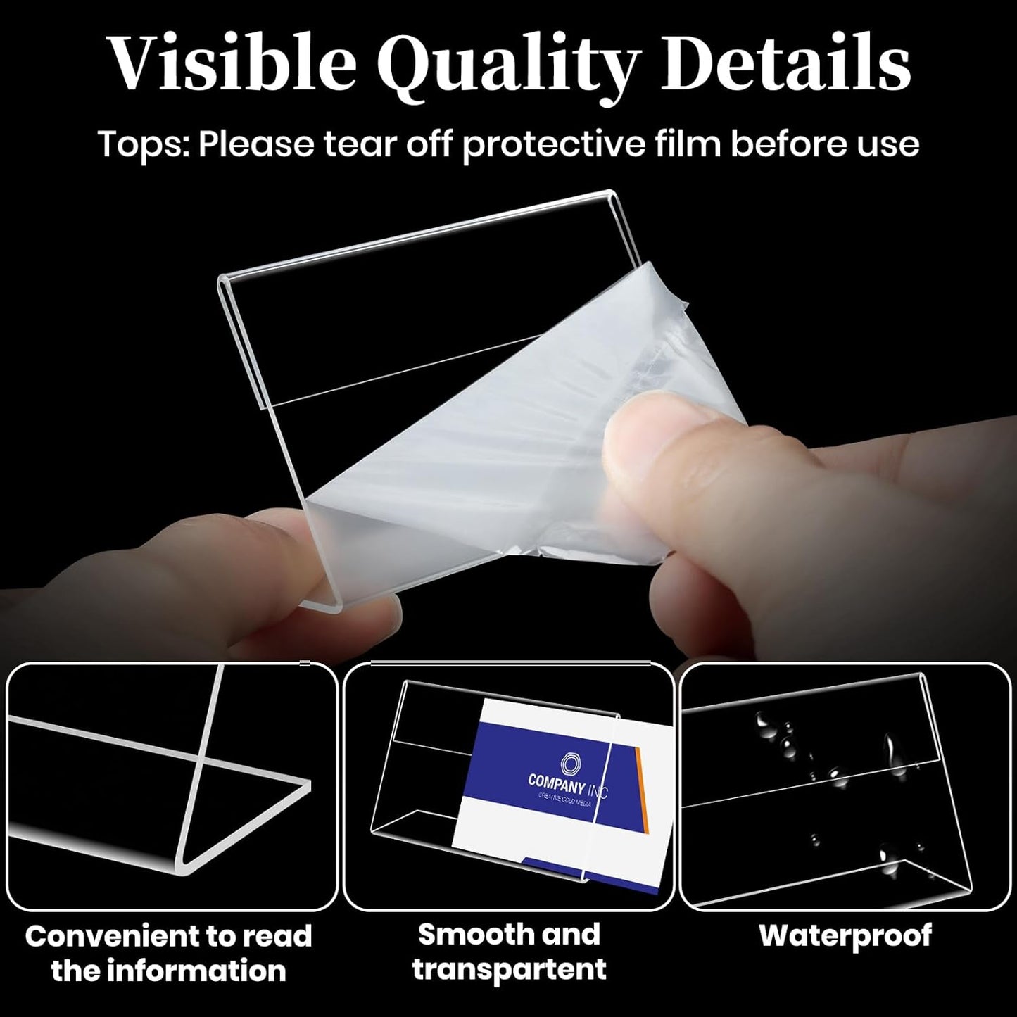 30 PCS Small Acrylic Sign Holder 2.36" X 1.57", Mini Acrylic Food Sign Labels for Party Buffet, Retail Price Display, Clear Plastic Table Counter Top Stand for Place Cards, Name Card, Wedding Signs