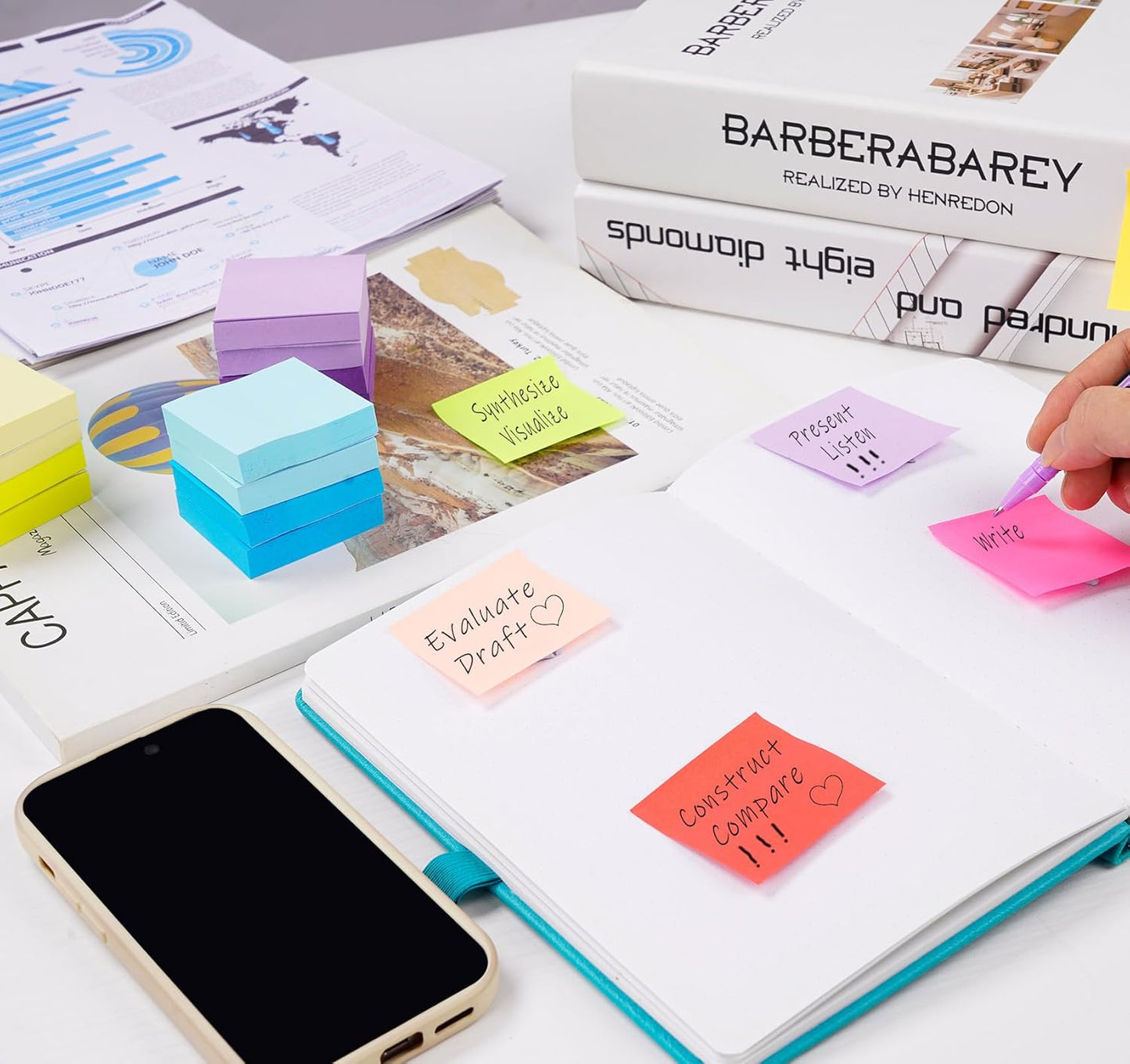 24 Pack Sticky Notes Small,2 x 1.5In Super Sticking Power Memo Pads,12 Assorted Colors Self-Stick Pads,100 Sheets/Pad Strong Adhesive Notes for Home,School,Office,Use on Walls,Doors,Windows