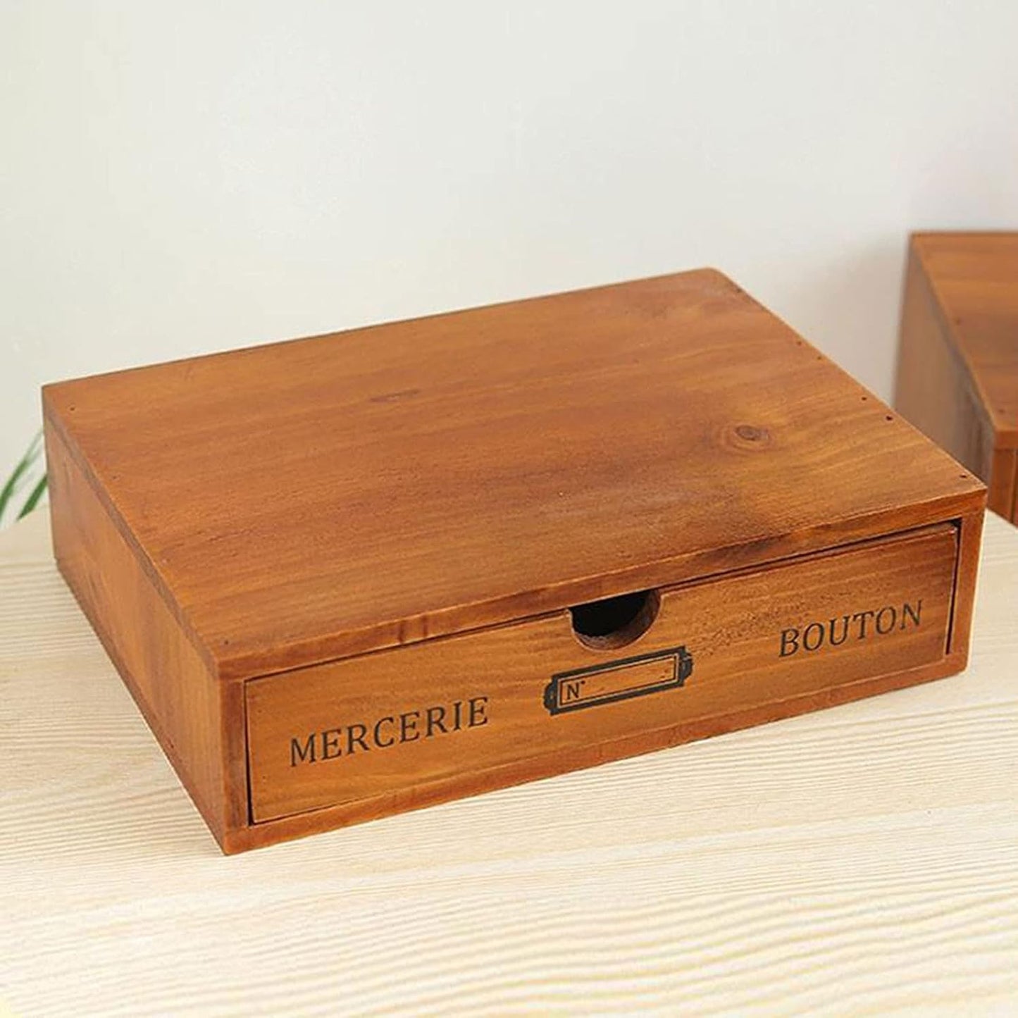 Vintage Drawer Wooden Drawers Organizer, 16-Drawer Desktop Organizer With Drawers, Iron Label Holders, Brown, For Store Cosmetics, Files, Books, Letters, Papers, Magazines (2-Drawer)