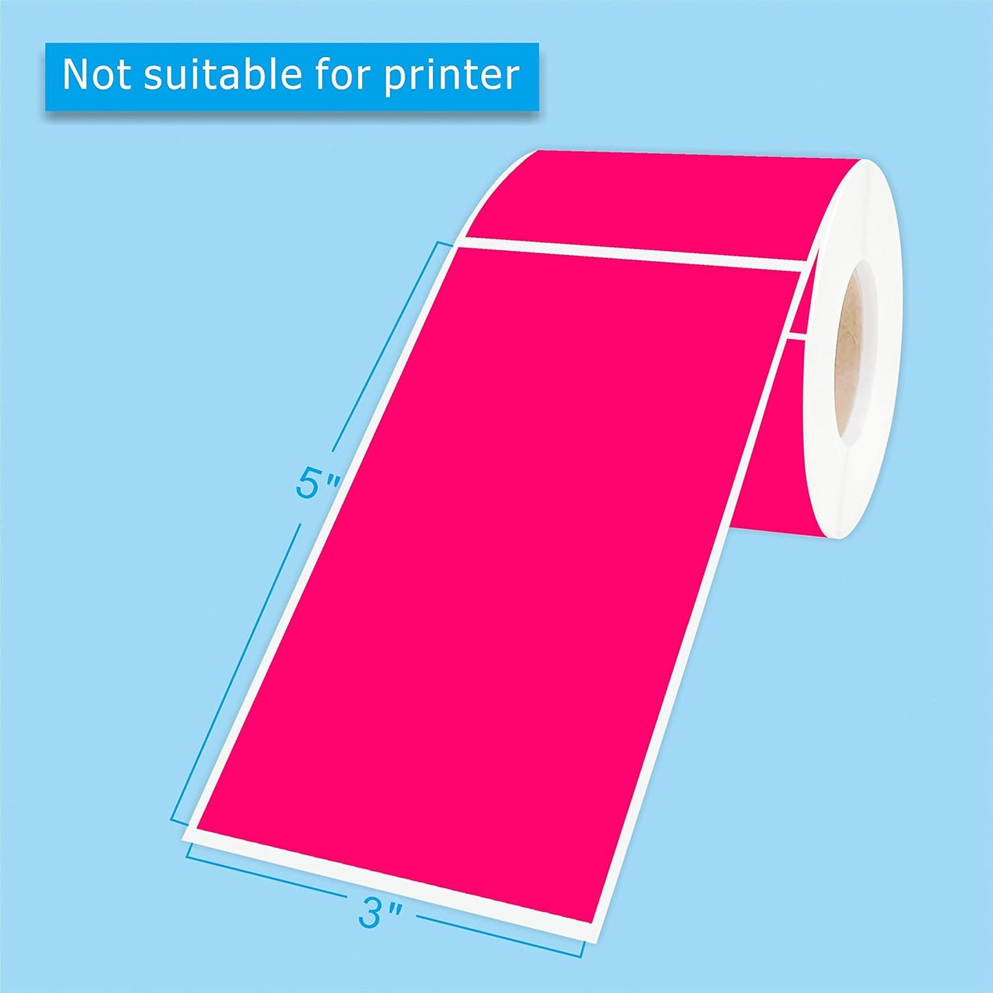 PARLAIM 3 x 5 inch Rectangle Sticker Labels Adhesive Color-Code Stickers, 250PCS Inventory Label Tags for Business, School, Fluorescent Pink