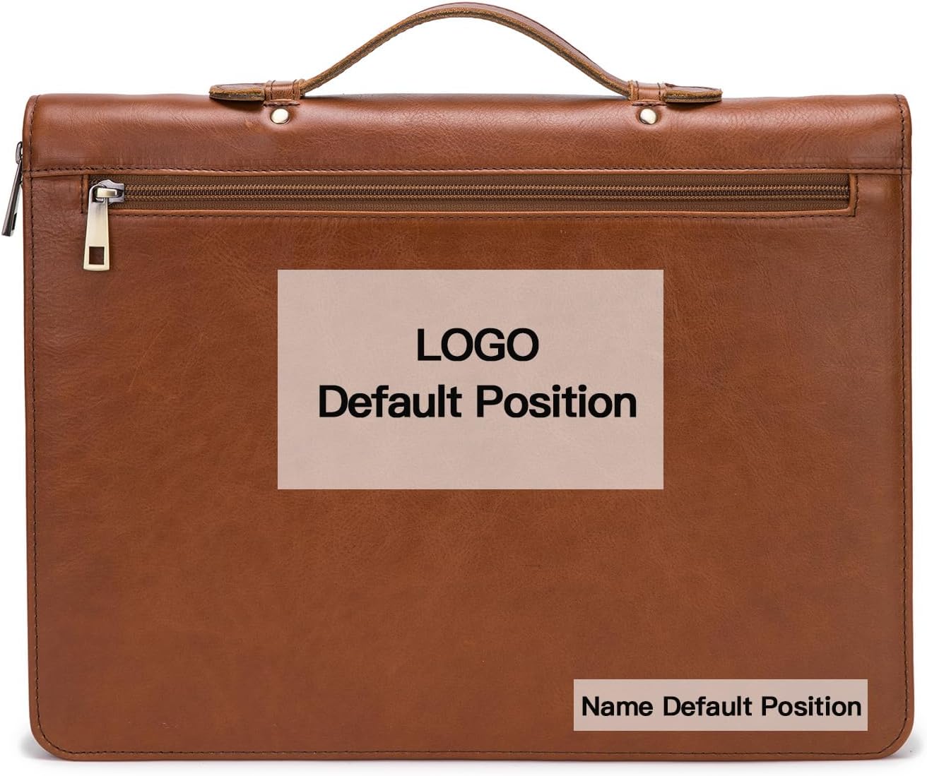 Personalized Genuine Leather Portfolio with Hidden Handle, Zippered Front Pocket, 8.5 x 11 Notebook Holder, Custom Engraved Business Legal Padfolio Travel Folio for Men Women, Oil Tanned