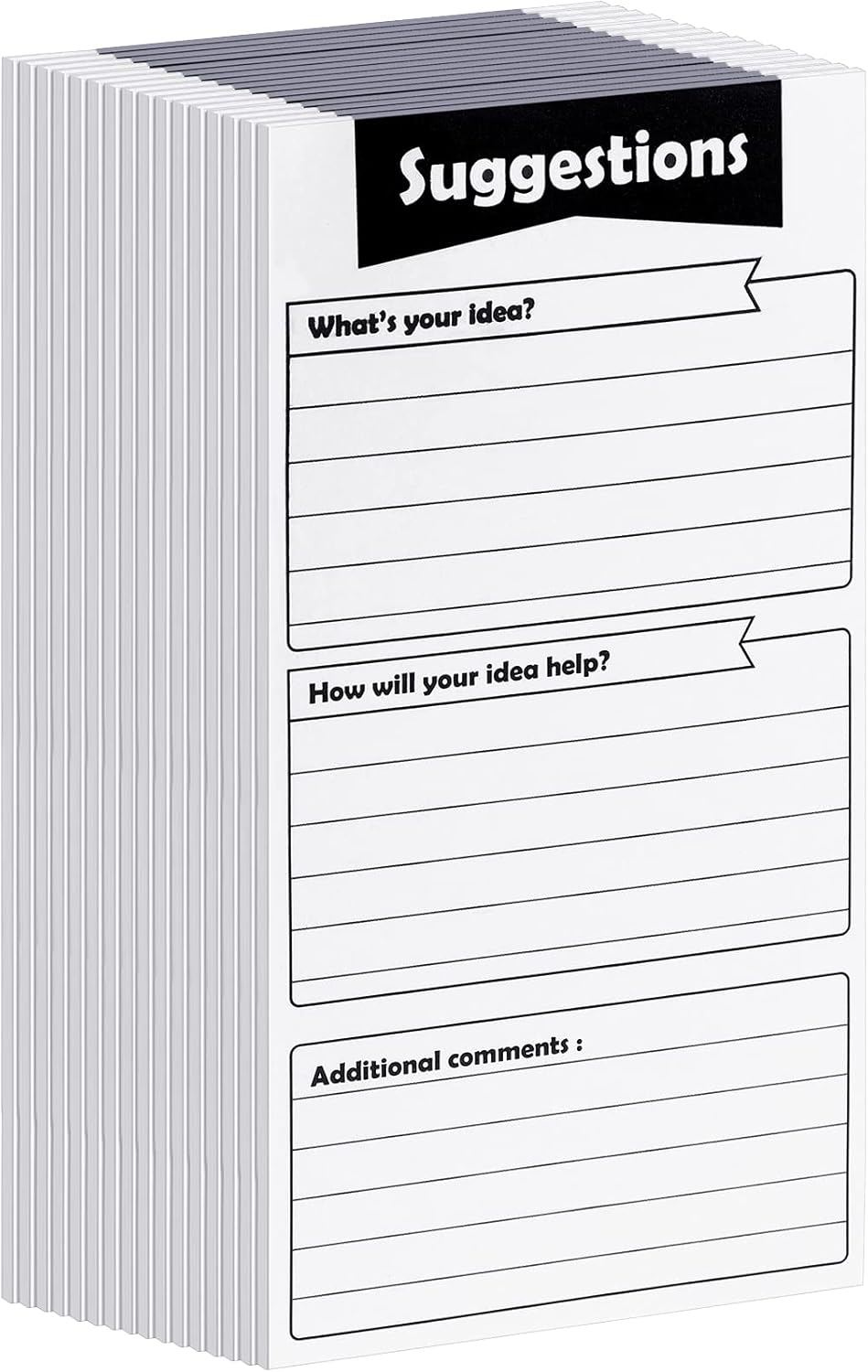 Pajean 400 Sheets Suggestion Cards Comment Complaint Cards for Suggestion Box with Lock Feedback Box Continuous Improvement for Customer Complaints(Black)