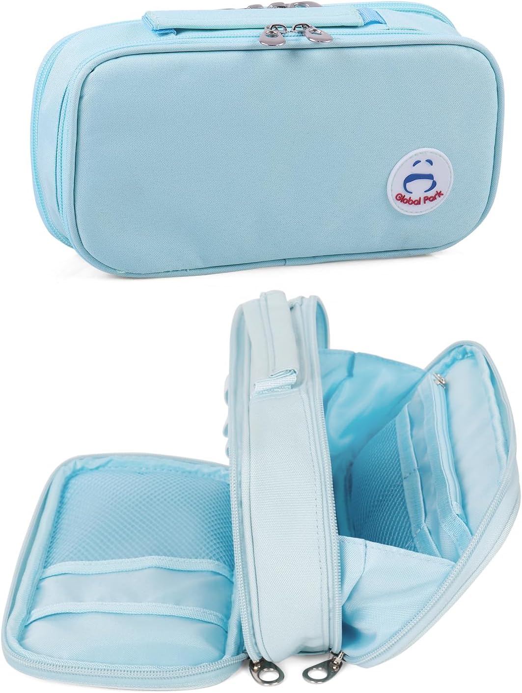 Pencil Case Pen Bag Holder Pouch Large Handle Big Capacity Desk Organizer Storage Marker Box Stationary Makeup Cosmetic Double Zippers for School Office Students Teen