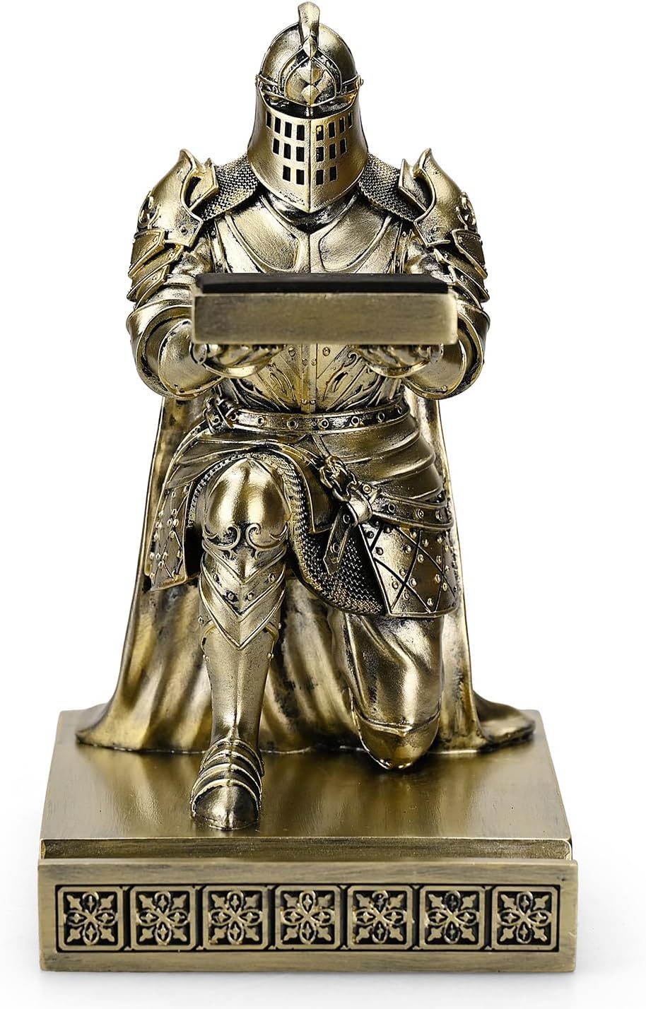 King's Guard Watch Display Stand Eyeglass Jewelry Bracelet Necklace Holder Trays Towers Resin Pen Holder Warrior Knight Mobile Phone Stand for Office & Home (Bronze)