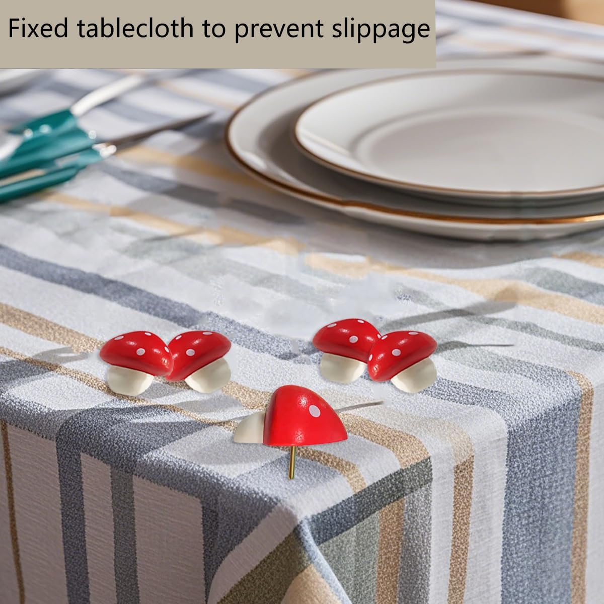 Wooden Mushroom Pushpins, 20pcs Decorative Thumbtack Cute Thumb Nails Mushroom Thumb Tacks for Home Office Classroom Photos Wall, Maps, Bulletin Board, Cork Boards Hanging Posters