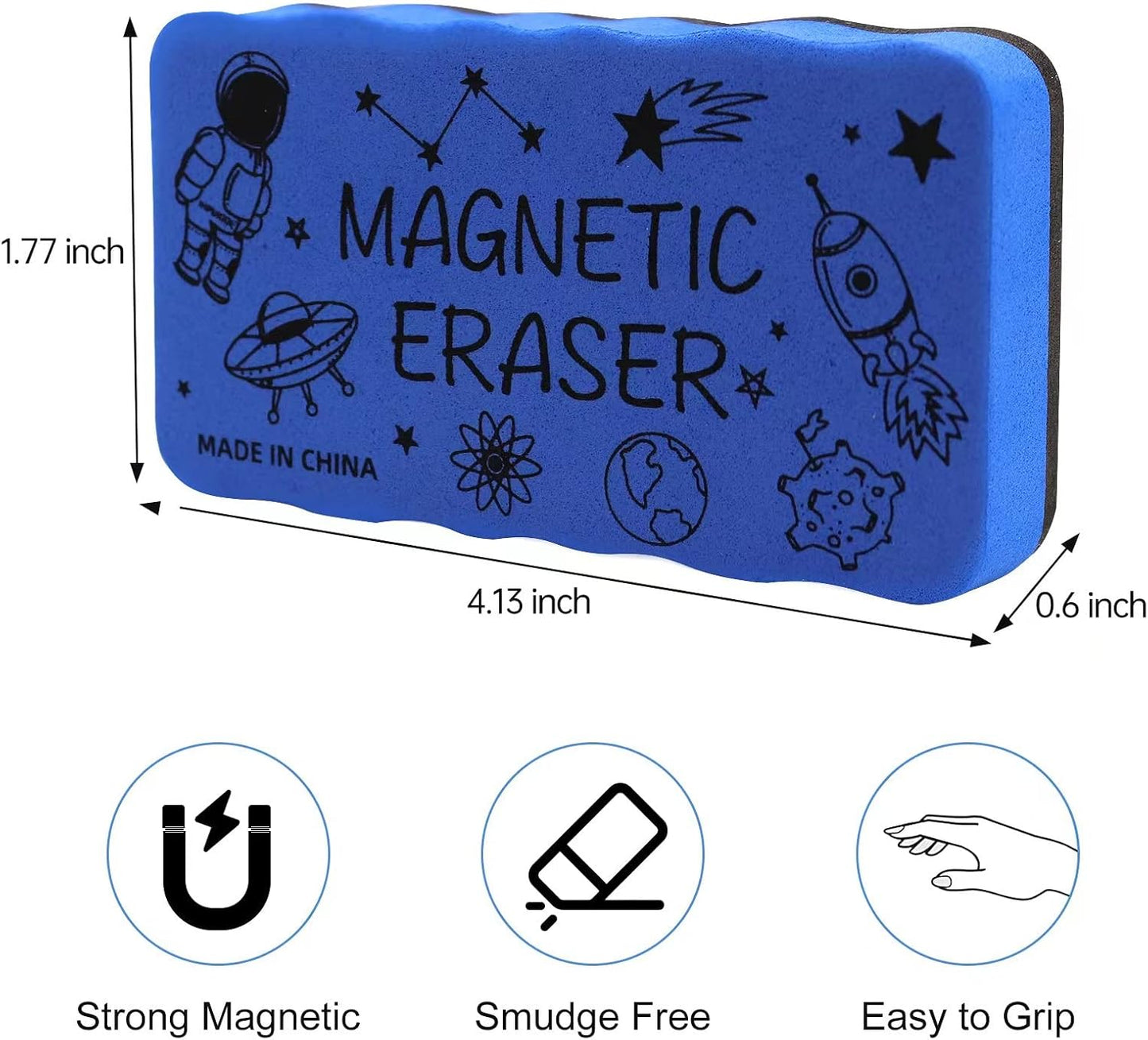 IHPUKIDI Dry Erase Eraser, Magnetic Whiteboard Eraser 8 Pack White Board Erasers, Dry Eraser for Whiteboard, Chalkboard, and Glass, Perfect for Classroom, Home, Office，4 Colors