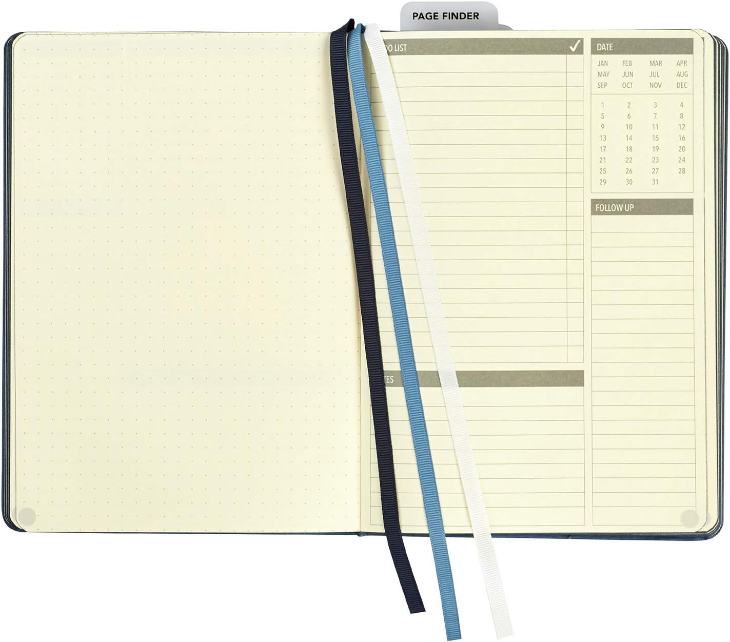 C.R. Gibson Blue Leatherette Freestyle Organizer and Planner Dot Grid Notebook, 6'' W x 8.5'' L, 240 Pages