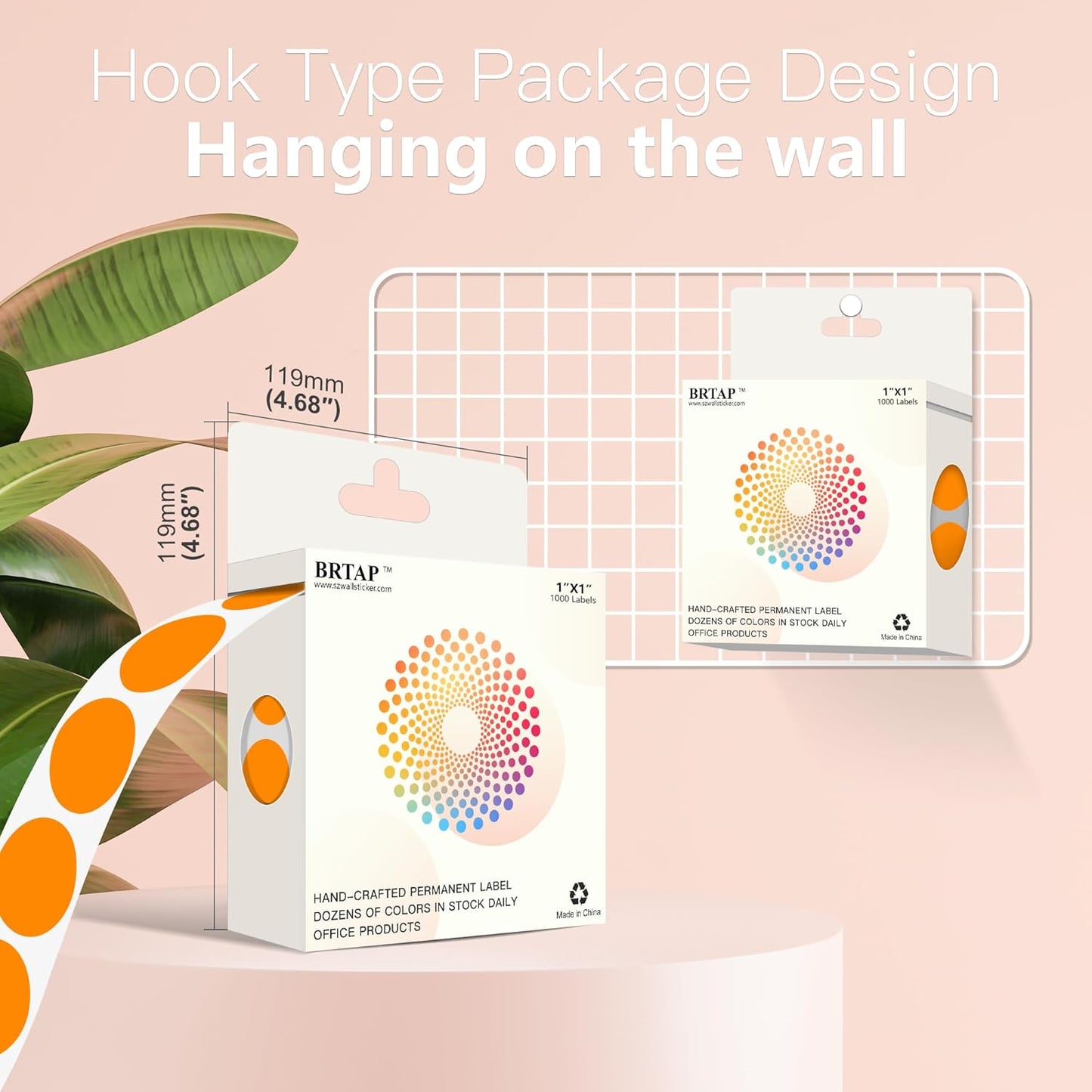 1 Inch Round Color Coding Labels, 1000 Dots Per Roll Orange Color Coded Dot Stickers, Round Color Dot Labels for Organizing, Filing, and Storage