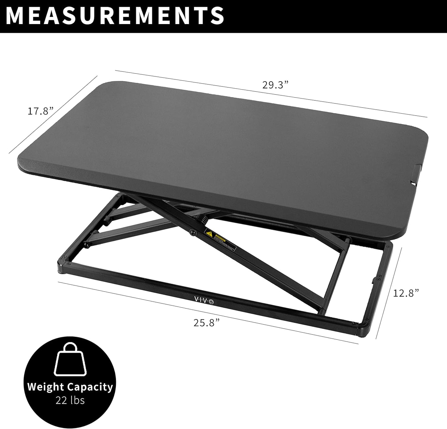 VIVO Economy Single Top Height Adjustable 29 inch Standing Desk Converter, Sit Stand Tabletop Monitor and Laptop Riser Platform Workstation, DESK-V000U