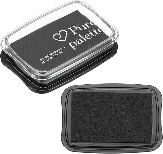PATIKIL 3"x2" Large Stamp Pad, 2Pcs Washable Craft Ink Pad for Rubber Stamp Card Making Stamping Scrapbook Fingerprint Handprint, Black