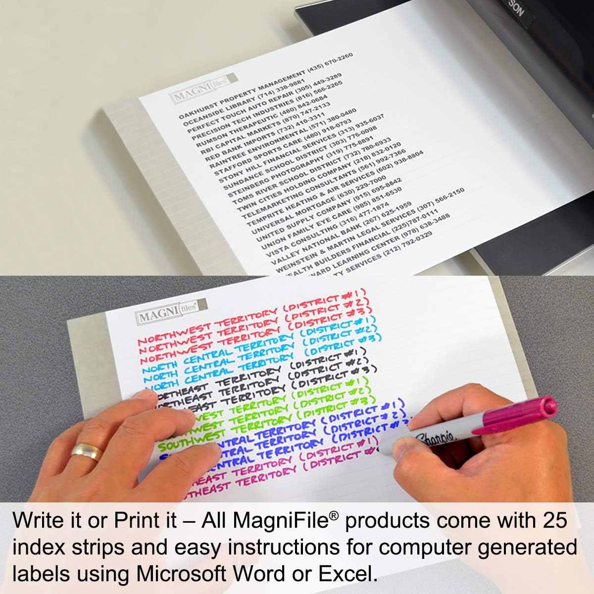 Ultimate Office MagniFile Hanging File Folders V Base Letter Size with 11 inch Magnified Indexes That Double The Size of Your File Titles to Find Files Fast. (Set of 10 Assorted)