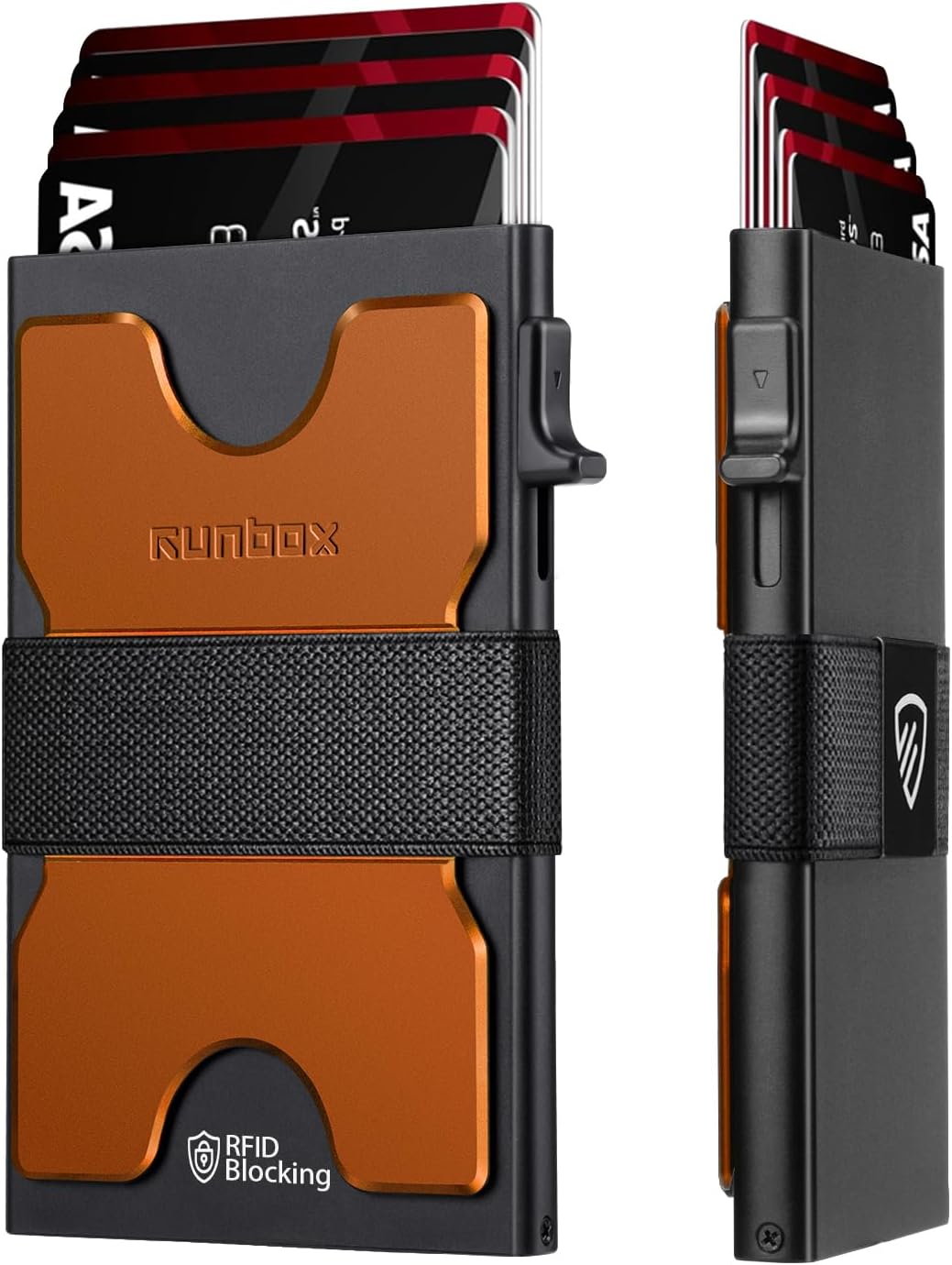 Slim Card Holder Wallet for Men, Minimalist RFID Blocking Wallet with Pop Up Function, Ultra-Thin Design, Metal Business Card Cases holds 12+ Cards, Gifts for Men, Men's Accessories