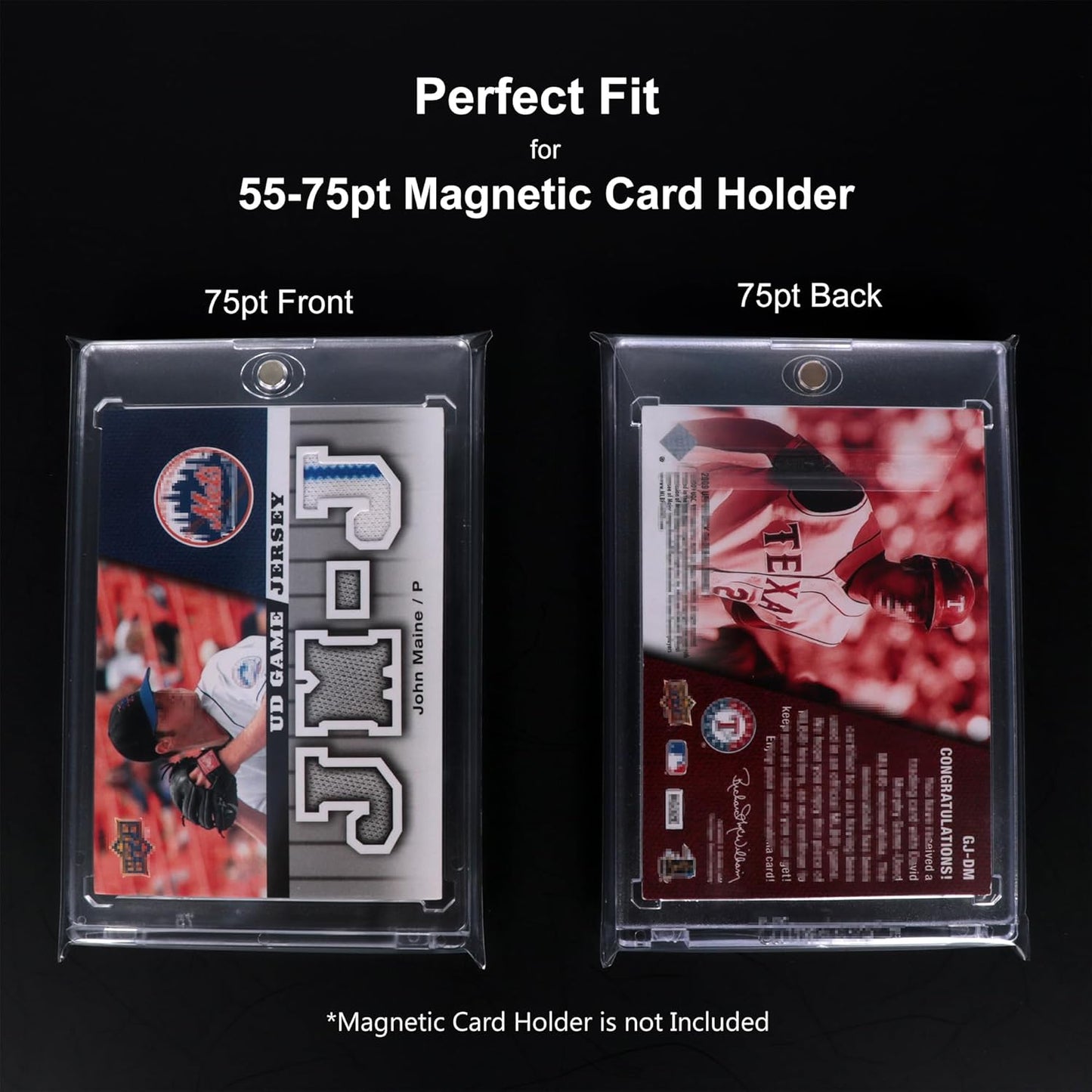 Resealable Sleeves for 55-75PT Magnetic Card Holders, Exact Fit Team Bags for 55-75PT Magnetic Card Holders (400 Pack)