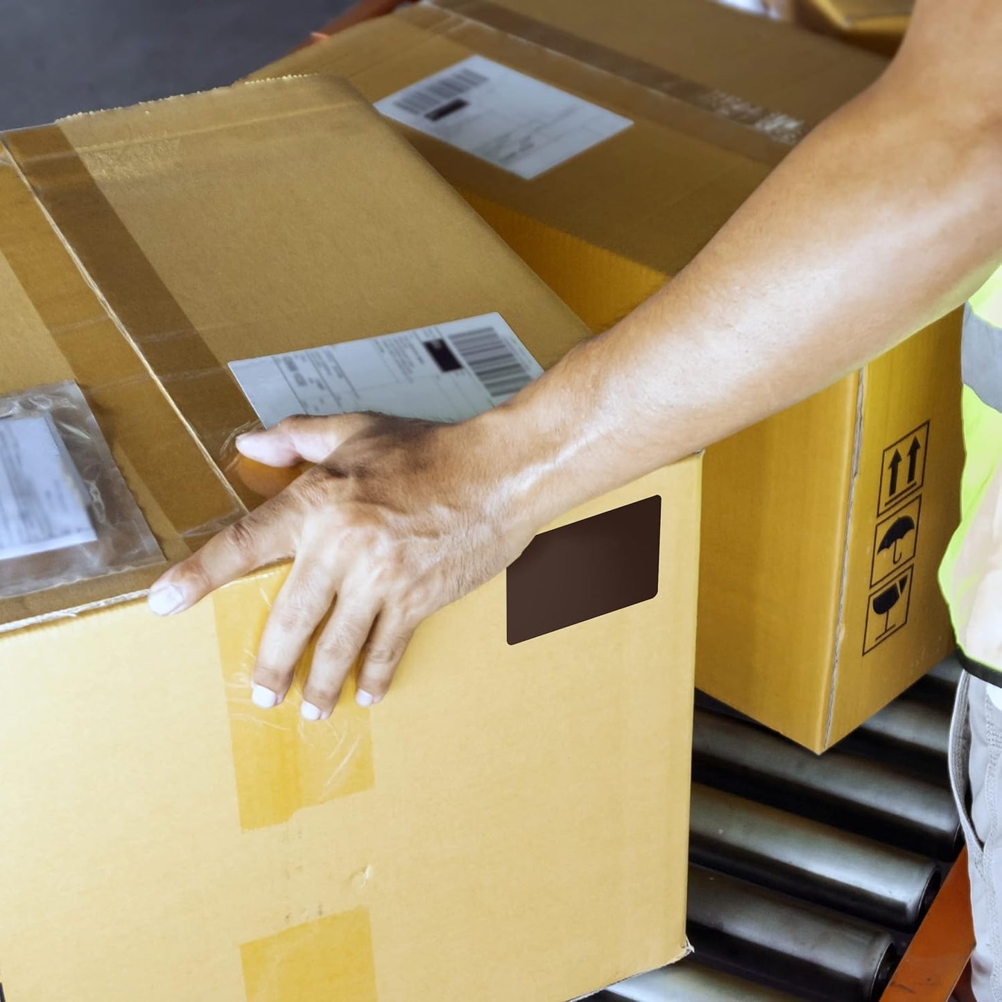 Kenco Color Coding 3 X 5 Rectangle Labels, Inventory Control Stickers 500 Labels Per Roll, Made in The USA (Brown)