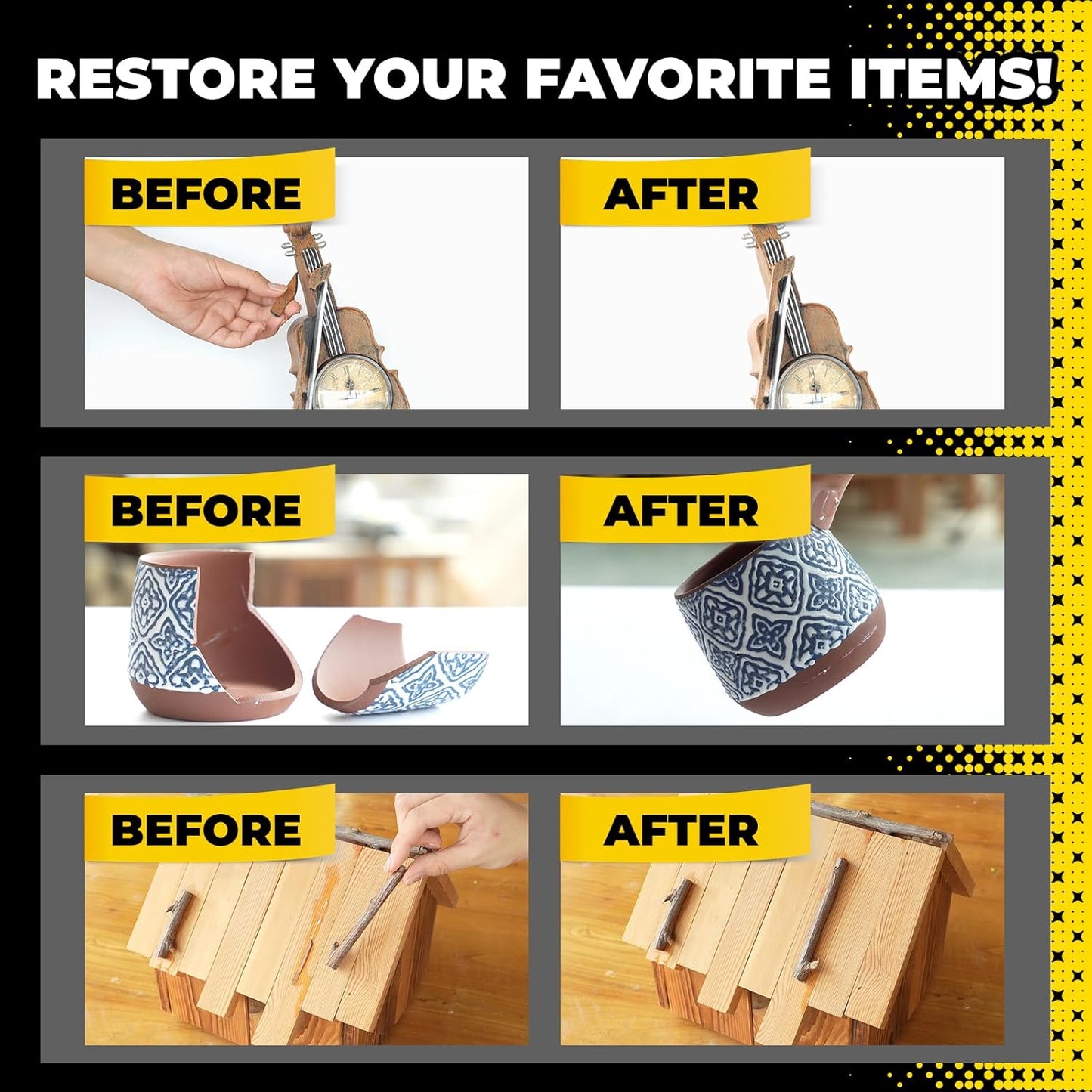 Super Glue Gel 12x3g CA Glue, Clear Cyanoacrylate Adhesive Single Use for Shoe Sole Repair Ceramic Plastic Model Metal Wood Aquarium Leather Pottery Glass, Food Safe Strong and Instant Bonding