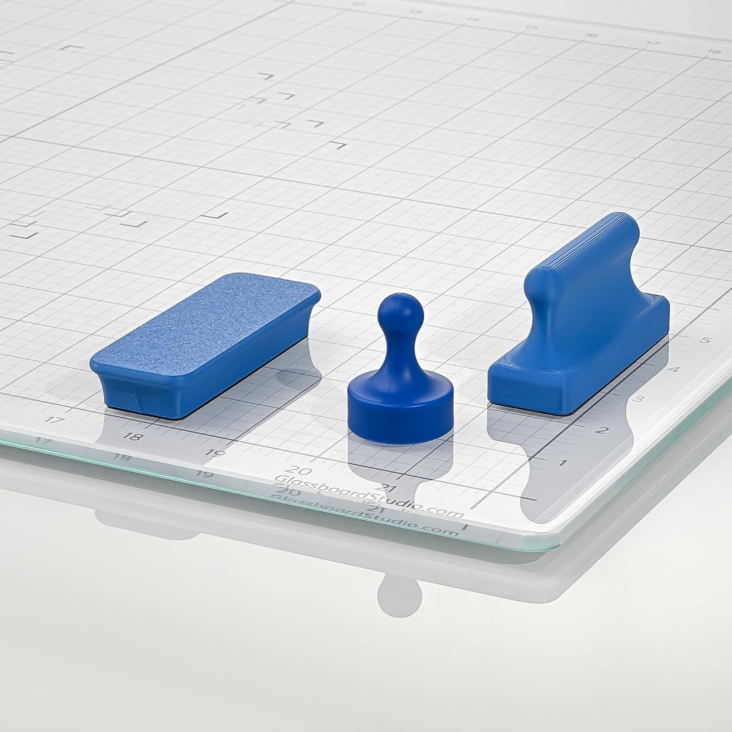 Glassboard Studio Mega Magnets - Neodymium - Heavy Duty, Colorful, Ergonomic, Ideal for Crafting, Quilting, and as Magnetic Knife Holders (12, Cobalt Blue Bar)