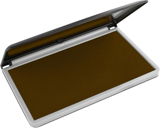 MaxMark Large Premium Brown Ink Stamp Pad - 3.5" x 6.25" - Quality Felt Pad