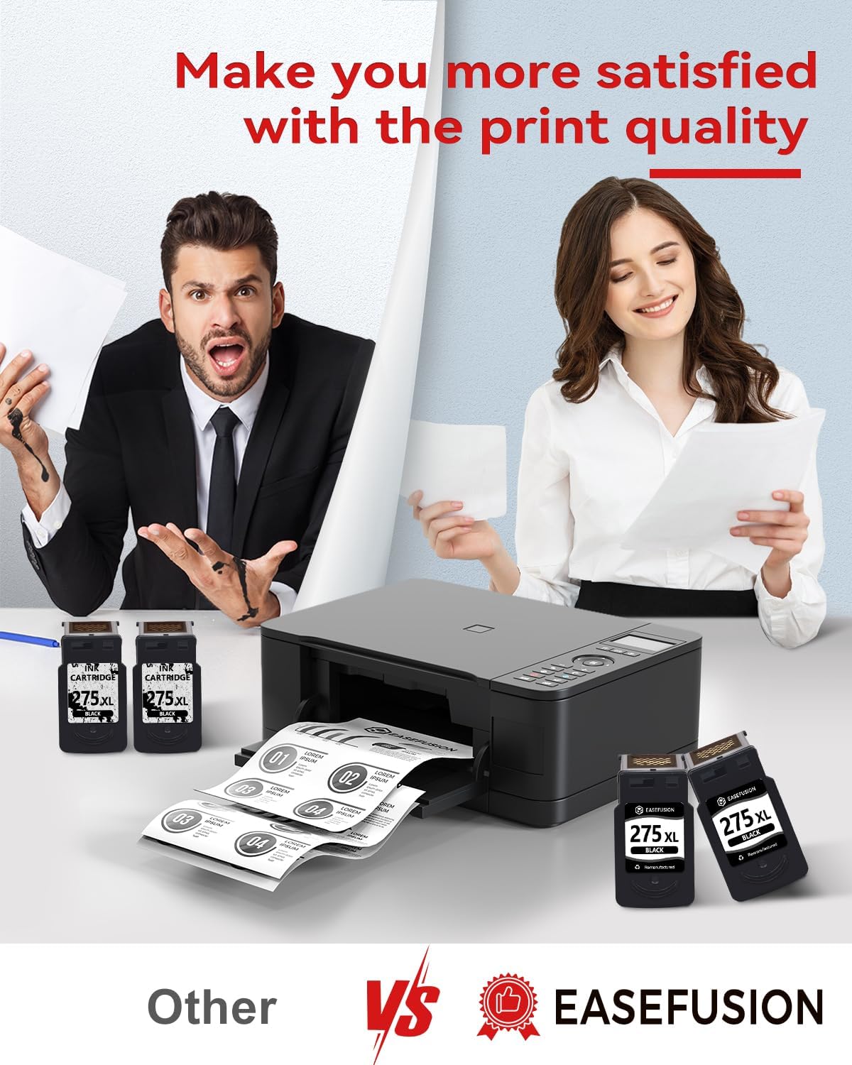 PG-275XL Replacement for Canon Ink 275 PG-275 275XL Black Ink Cartridge Compatible with PIXMA TR4720 TS3522 TR4700 TS3722 TS3500 TR4722 TS3720 TS3520 Printer (2 Black)