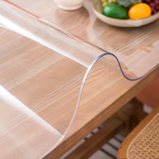 Clear Table Cover Protector, 30 x 72 Inch Table Protector for Dining Room Table, 1.5mm Thick Clear Plastic Table Cover, Pad Mat for Kitchen, Writing Desk Pad for Desktop