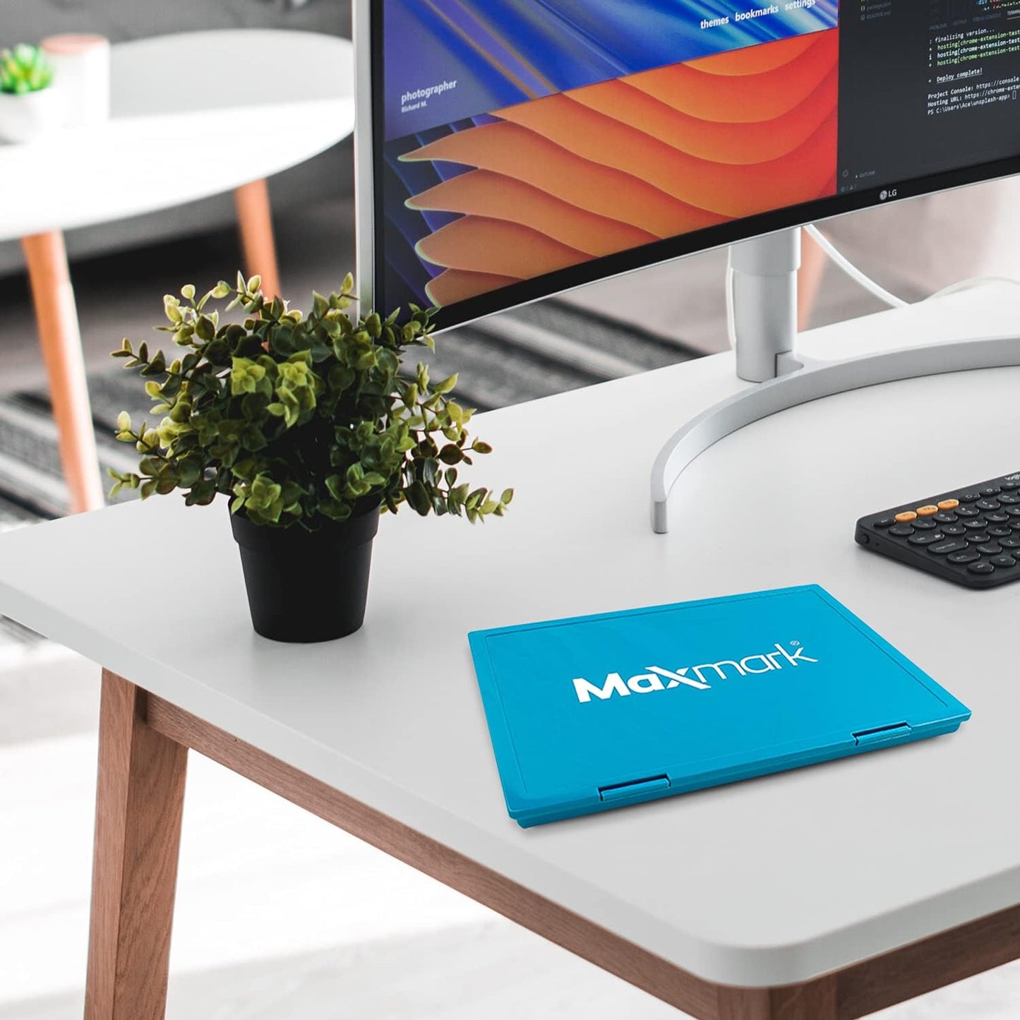 MaxMark Extra Large Blue Ink Stamp Pad - 8.25" x 11.5" - Industrial Felt Pad - Blue Color