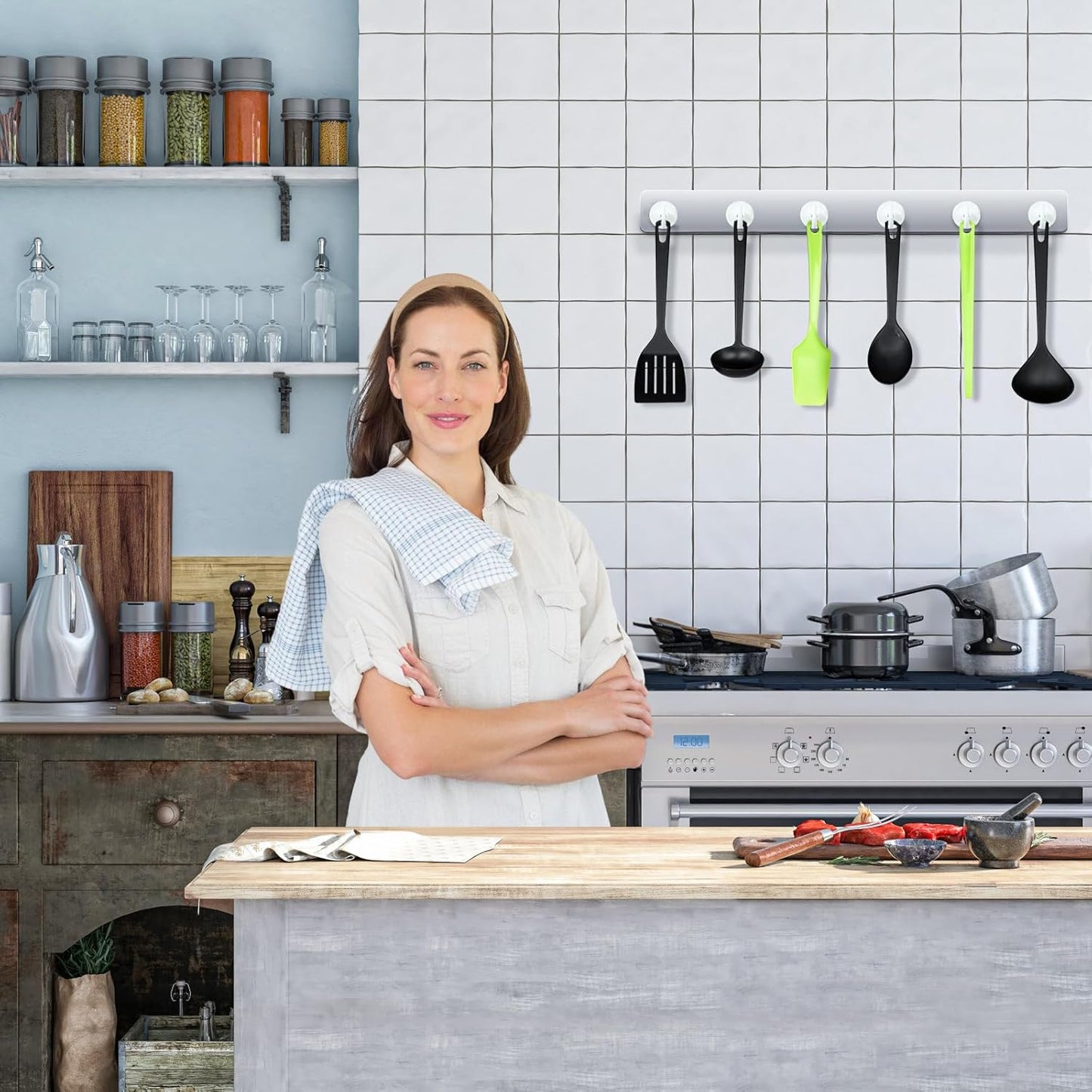 Neosmuk Magnetic Hooks,Heavy Duty Earth Magnets with Hook for Refrigerator, Extra Strong Cruise Hook for Hanging, Magnetic Hanger for Cabins, Grill (Creamy White, Pack of 4)