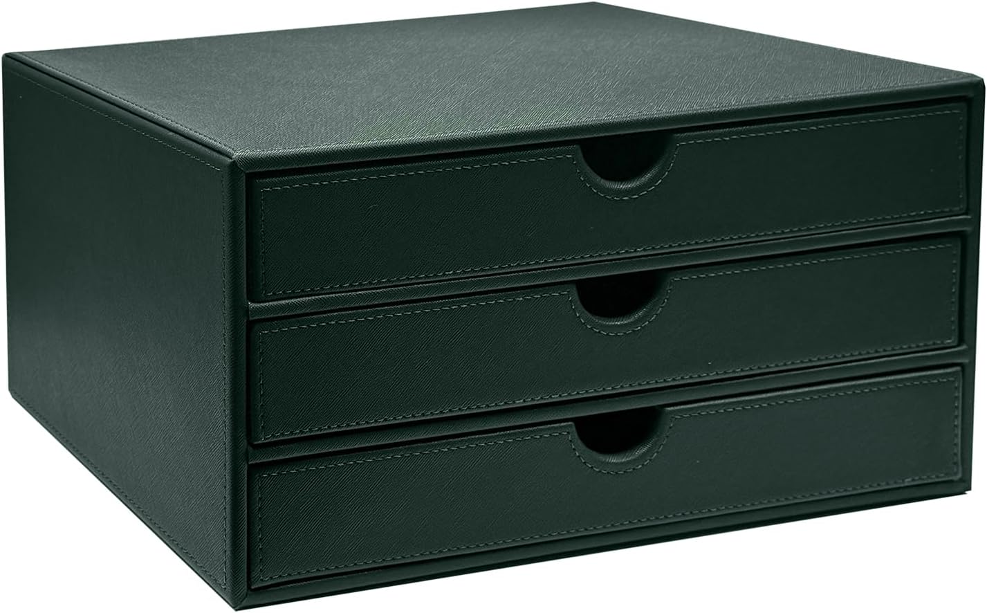 UnionBasic Document Organizer, 3-Drawer File Cabinet Document Storage Box, Office Desktop Filing Organizer, Dark Green