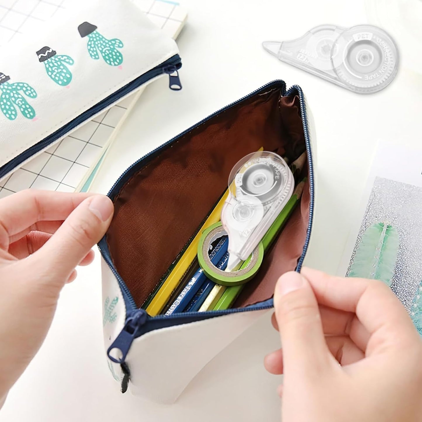 12 Pcs Correction Tape, 39.4 Ft White Wrong Out Tear-Resistant Bulk, Instant Corrections Easy To Use Applicator for School, Office, Note Taking, Journal (Tape Width 0.2 in, Clear)