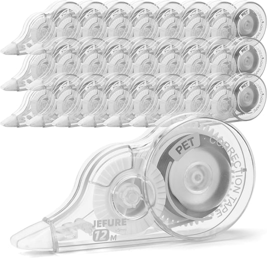 30 Pcs Correction Tape, 39.4 Ft White Wrong Out Tear-Resistant Bulk, Instant Corrections Easy To Use Applicator for School, Office, Note Taking, Journal (Tape Width 0.2 in, Clear)