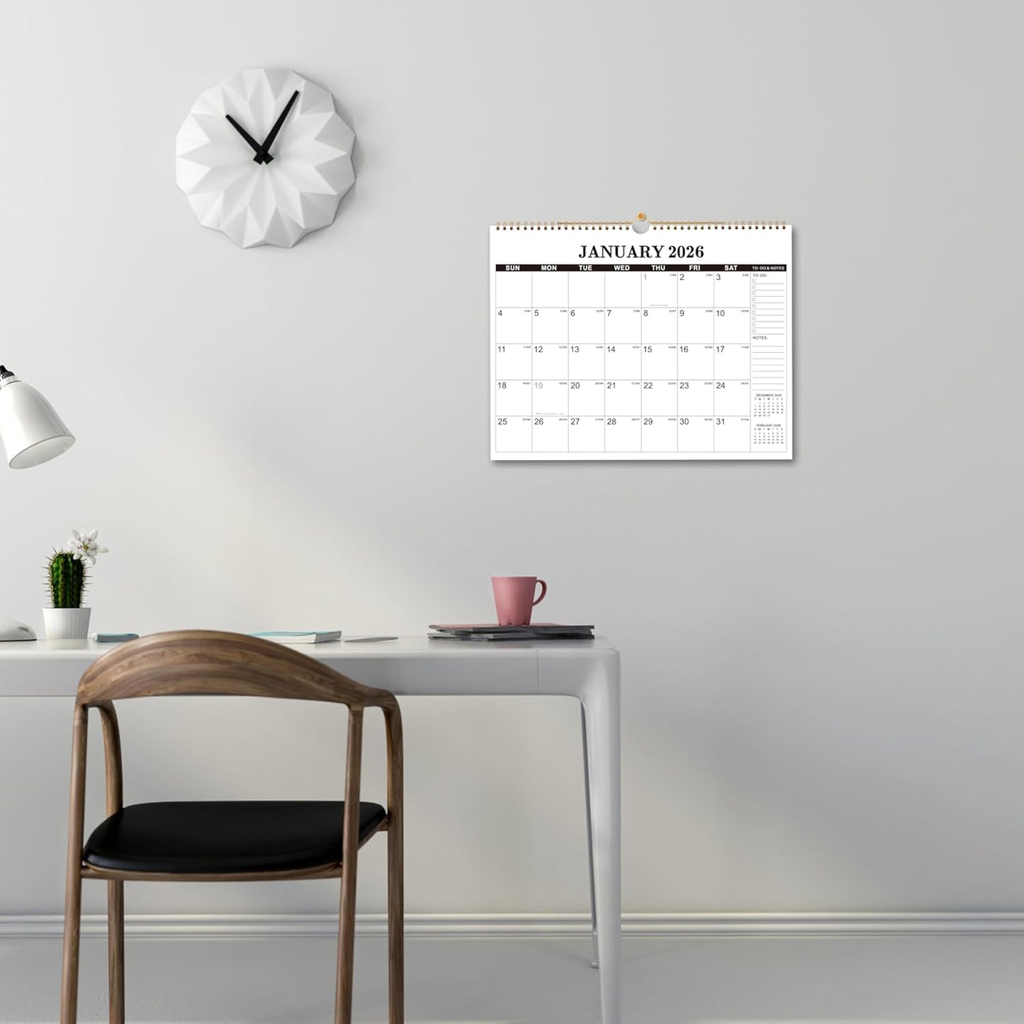 2026 Calendar - 2026 Wall Calendar, Jan. 2026 - Dec. 2026, 14.6'' x 11.4", Large Wall Calendar with Highlighted Holidays, Sturdy Binding, Calendar for Planning