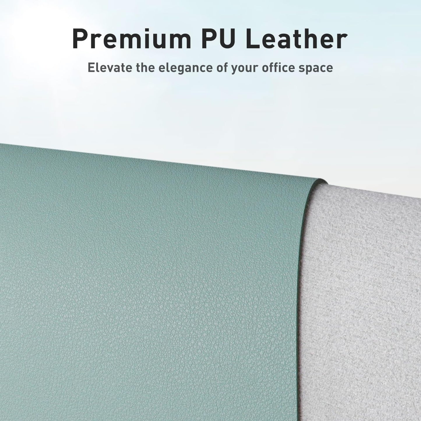Aothia Leather Desk Pad Protector, Mouse Pad, Office Desk Mat, Non-Slip PU Leather Desk Blotter, Laptop Desk Pad, Waterproof Desk Writing Pad for Office and Home (Light Blue,31.5" x 15.7")