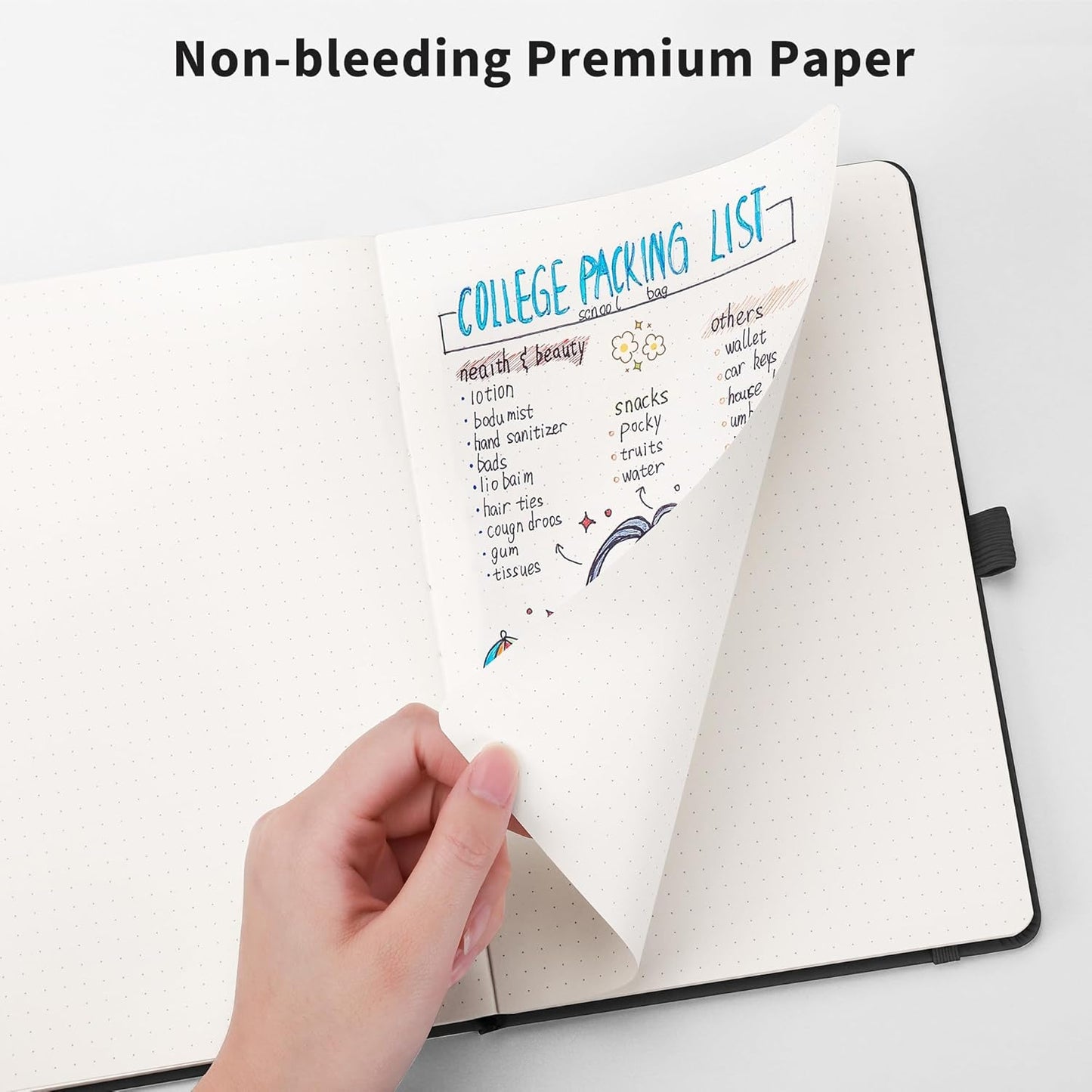 RETTACY Bullet Dotted Journal Notebook, 192 Pages, A5 Medium Size (5.7'' x 8.3''), Leather Hardcover, 100 GSM Thick Paper, for Bullet Journaling, Planning, Tracking (Sage Green)