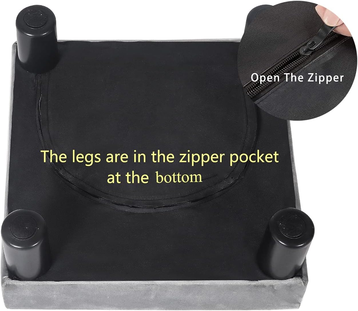 Joveco 15'' Small Foot Rest Stool Ottoman- Upholstered Footstool and Ottomans Small Footrest for High Beds- Lightweight and Portable, Light Gray