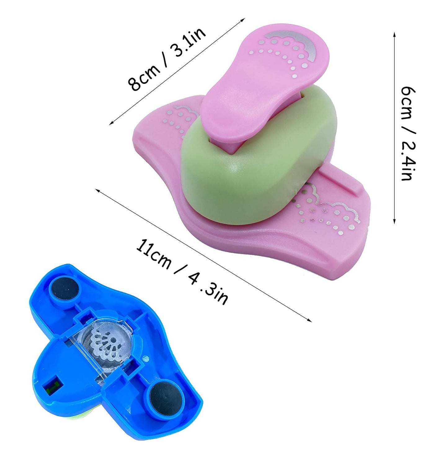 MIAO JIN 2PCS Craft Punch Hemming Big Tool Edge Paper Puncher Hand Scrapbooking Fancy Border Perforator Fancy Hole DIY Art scrapbooks, Gift Cards, Wedding Cards, Decorations