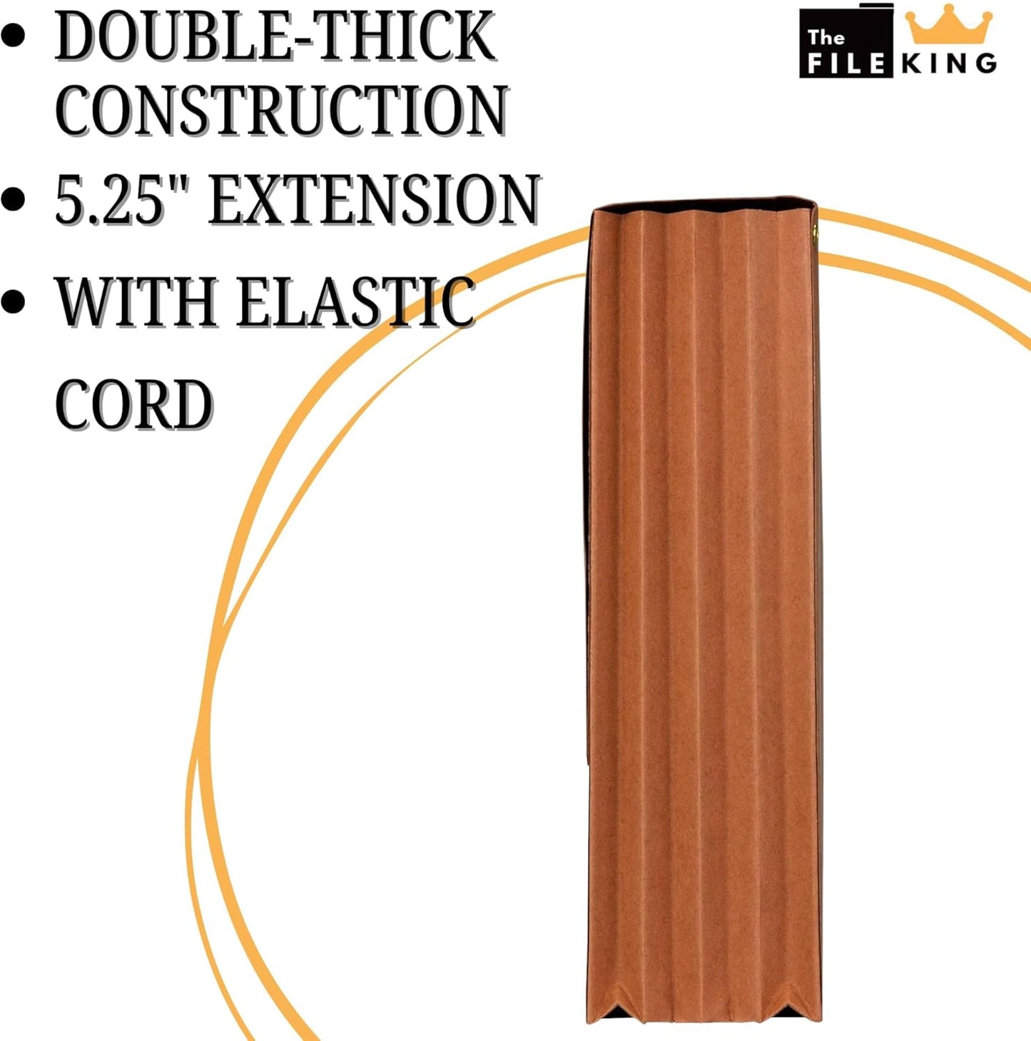 The File King Expanding File Wallet - Legal Size, 10 Redropes | USA Made | 5.25” Expandable File Folders | Redwell Folders Legal Size Wallets | Red Rope Expanding File Folder with Flap & Elastic Cord