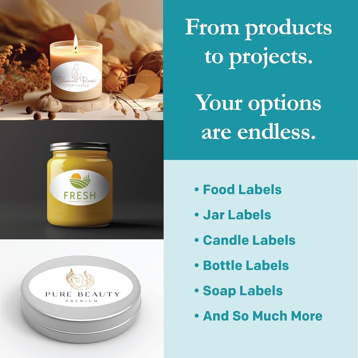 Premium Label Supply White Sticker Oval Labels – 2.5" x 1.5" Oval – Laser/Inkjet Compatible – (18 per Sheet), 100 Sheets – 1,800 Total Adhesive Labels